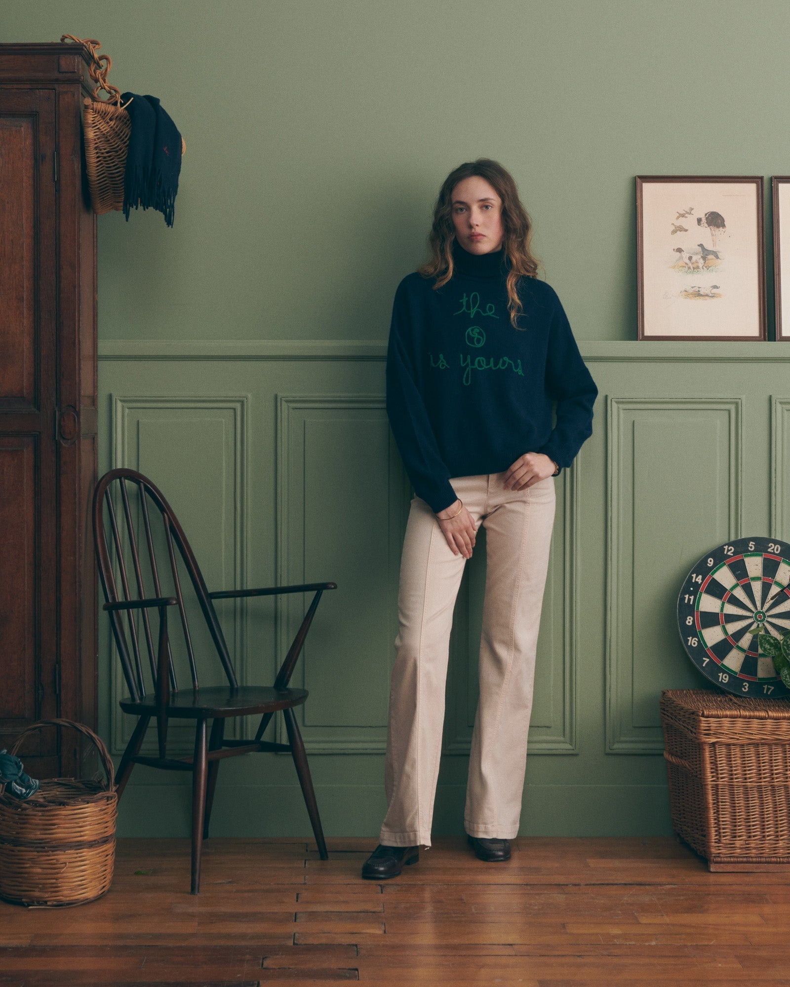 Maison Labiche "The Earth Is Yours" fautrier cashmere sweater - ULTRAMARINE Maison Labiche