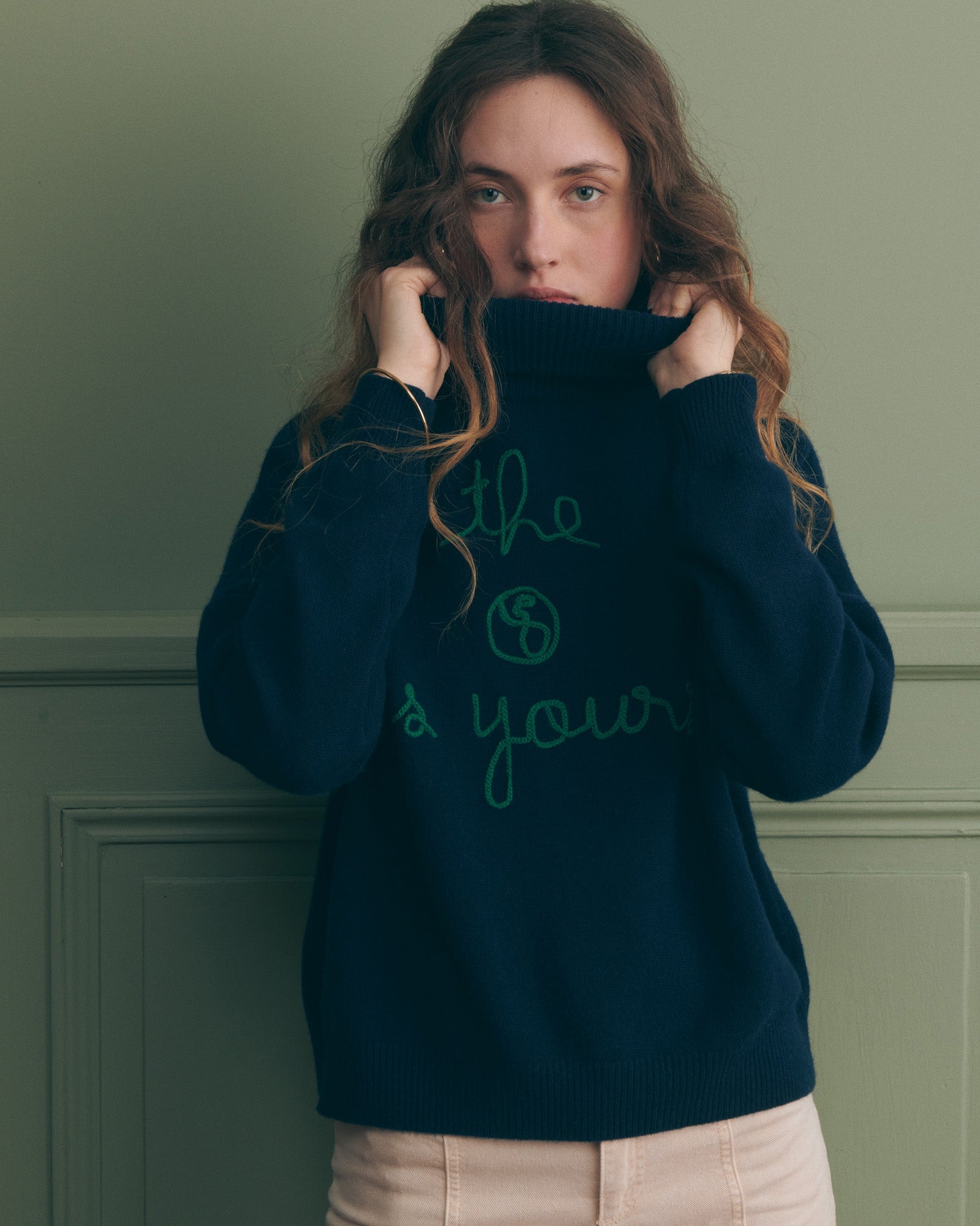 Maison Labiche "The Earth Is Yours" fautrier cashmere sweater - ULTRAMARINE Maison Labiche