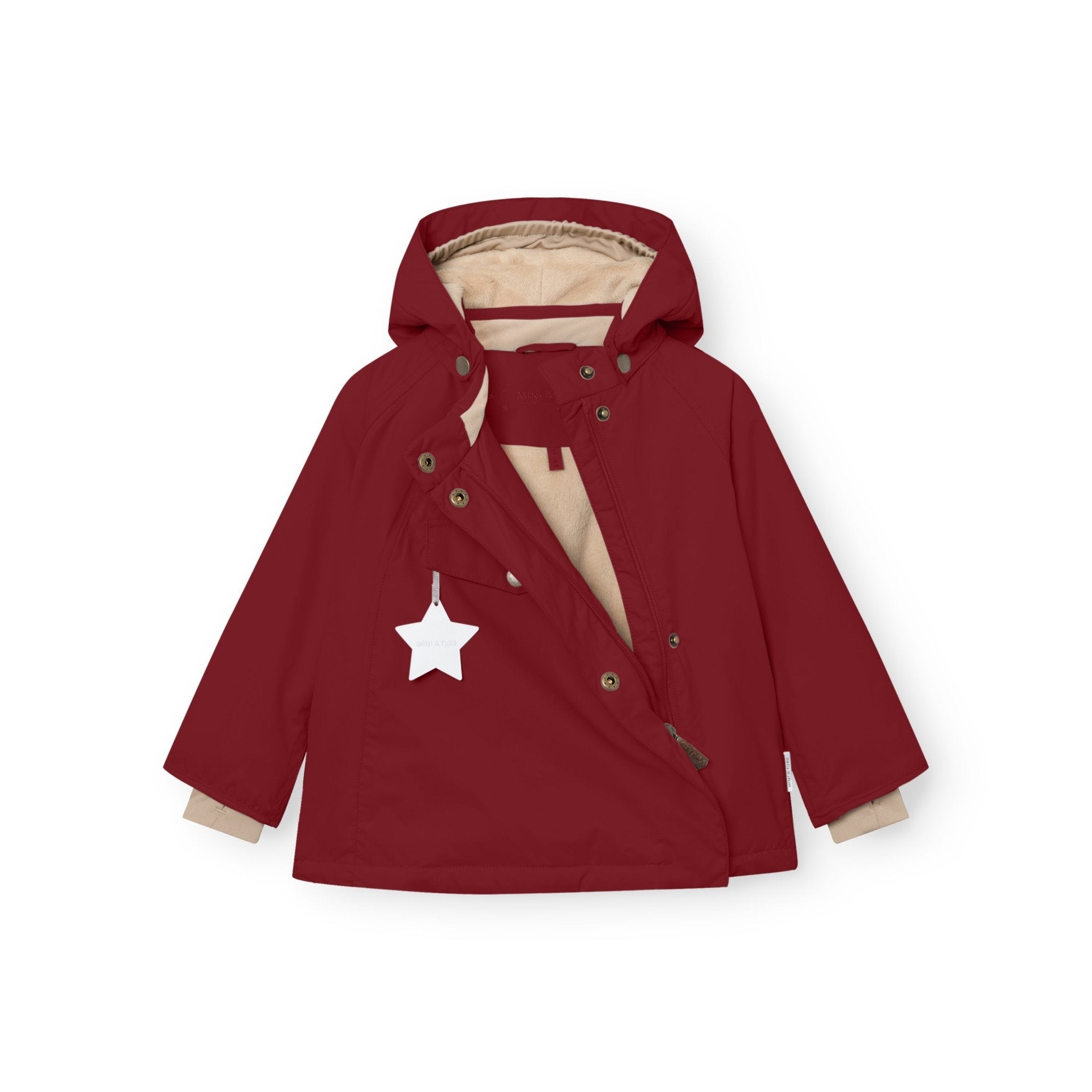 MATWANG fleece lined winter jacket. GRS - Red merlot Mini a Ture