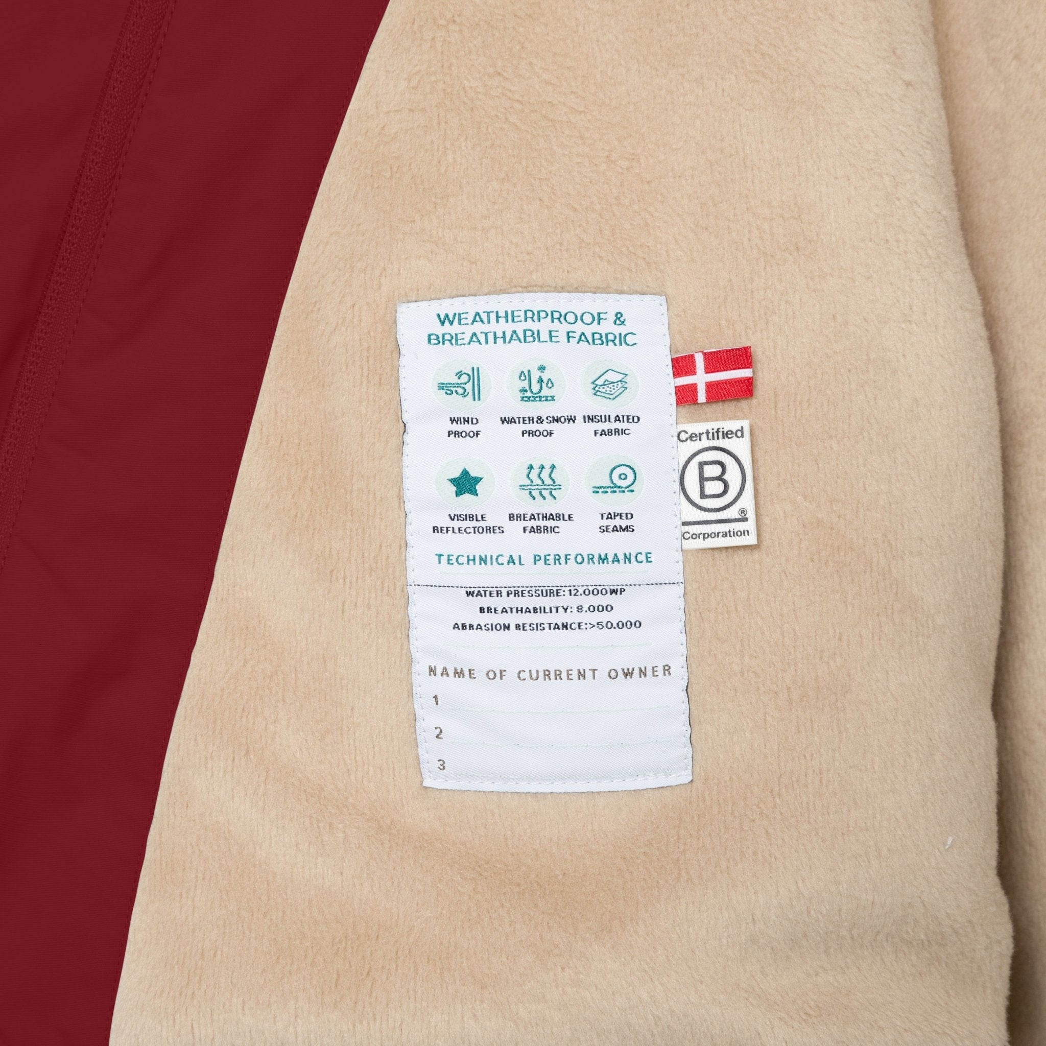 MATWANG fleece lined winter jacket. GRS - Red merlot Mini a Ture