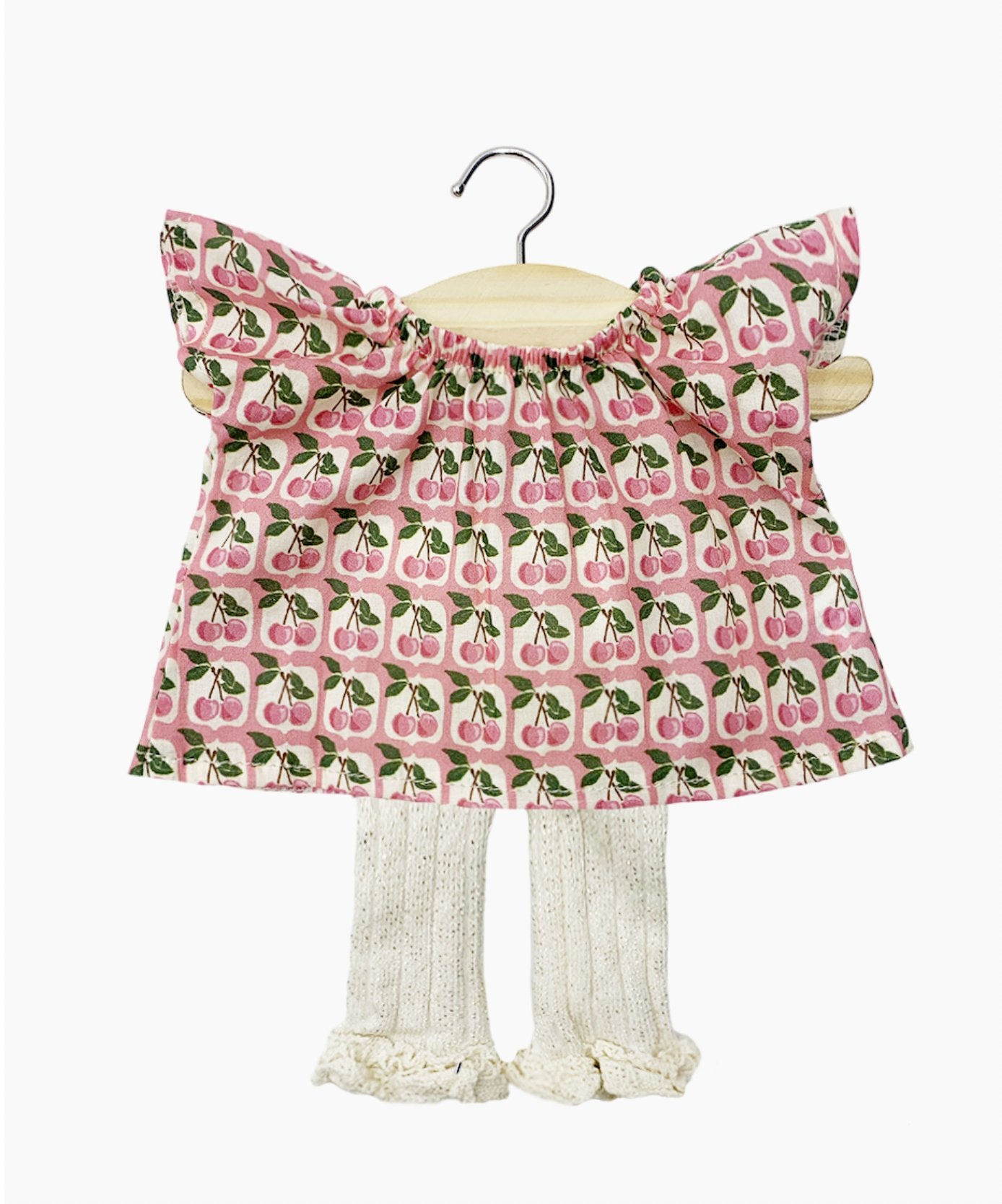 Mazarine top set In the time of cherries and Chloé footless ruffled tights in soft lambskin lurex Minikane