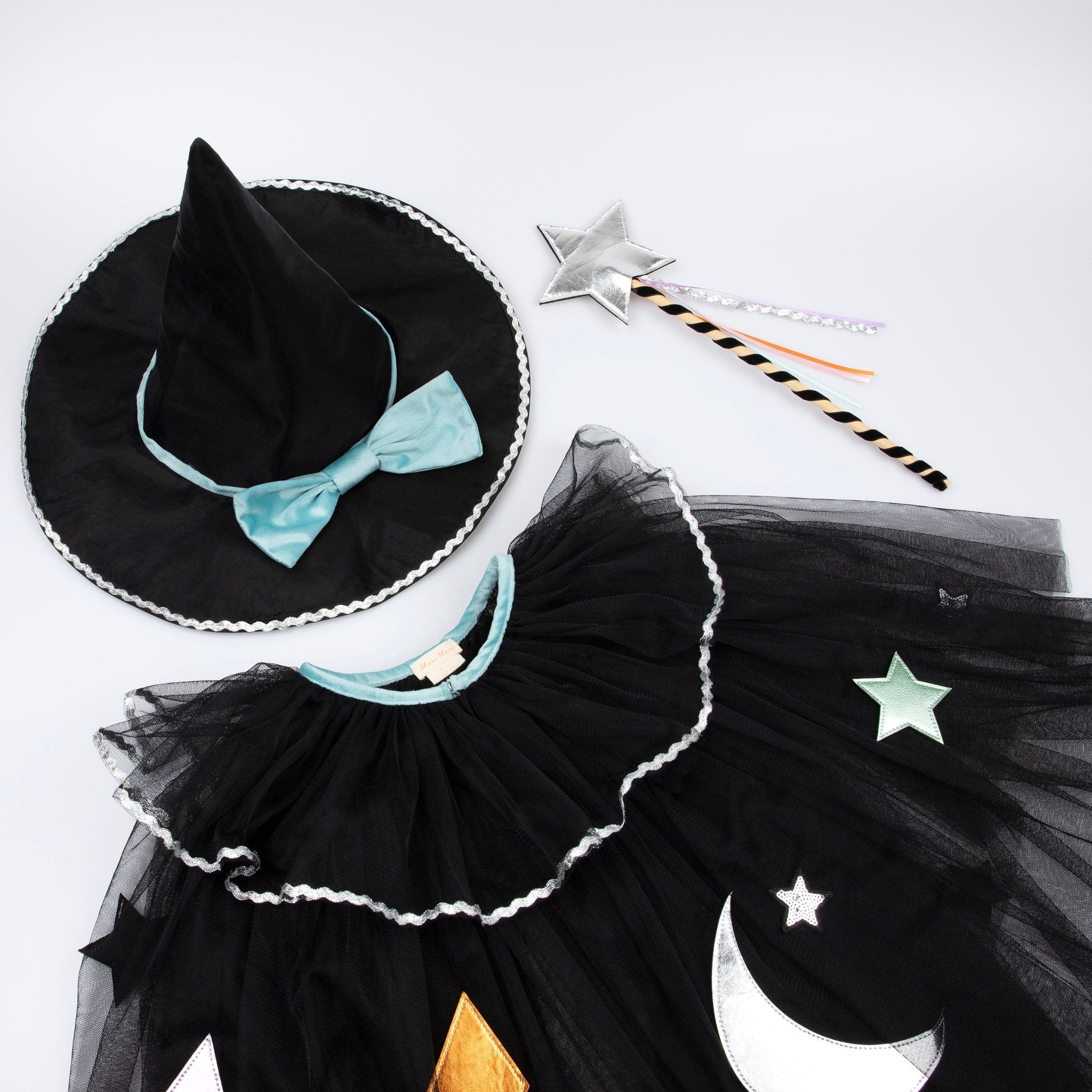 Meri Meri Tulle Appliqué Witch Cape, Hat & Wand Meri Meri