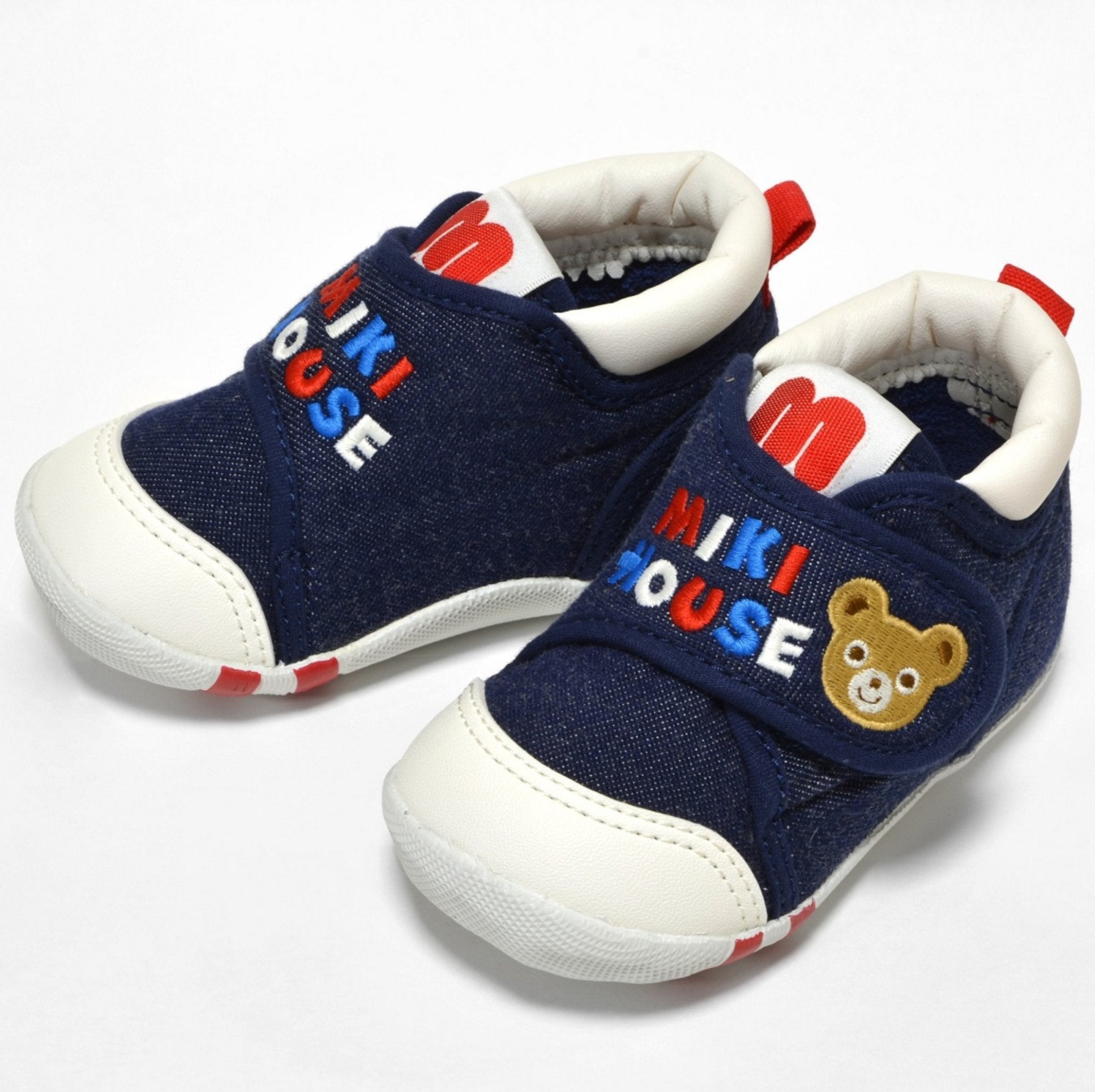 miki house bear denim sneakers Mikihouse