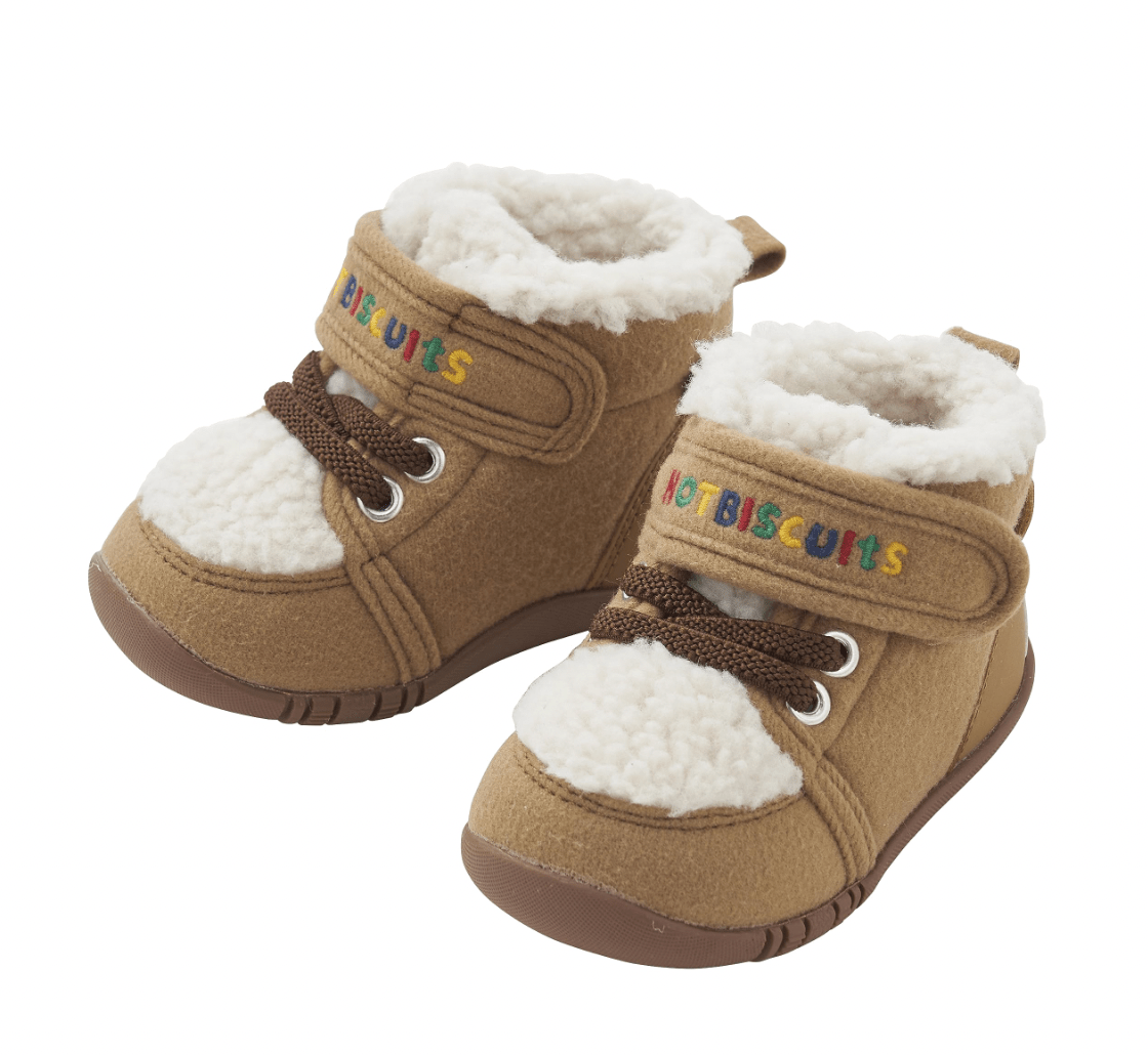 Miki House Hot Biscuits Beans Boa First Walker Shoes – Brown MIKI HOUSE