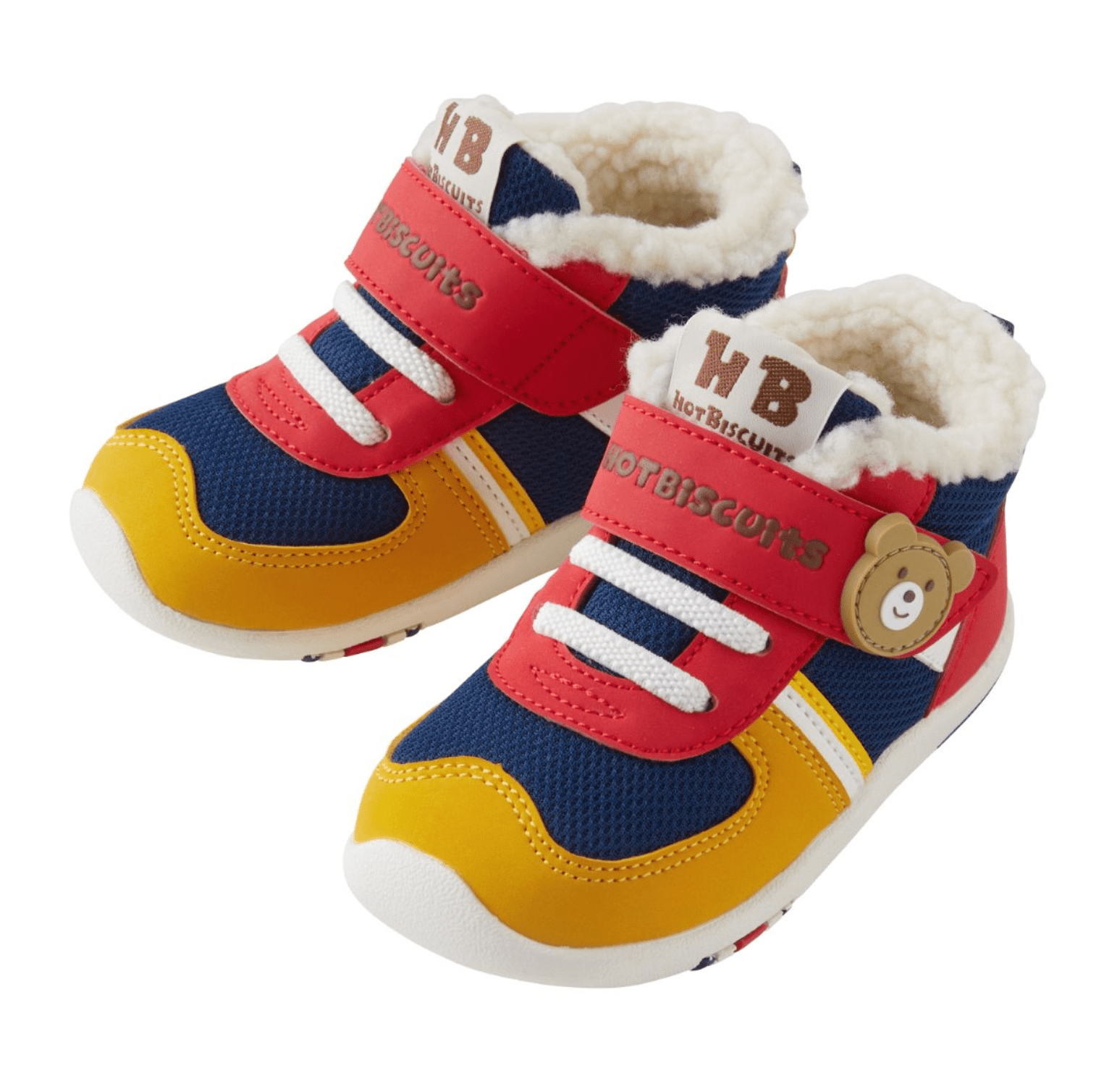 Miki House Hot Biscuits Sporty Boa Baby Shoes – Multi Color Blocks MIKI HOUSE
