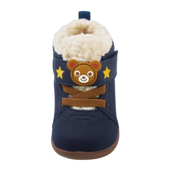 MIKIHOUSE Fleece - Lined Baby Boots Brown Bear | Warm Winter First Shoes MIKI HOUSE
