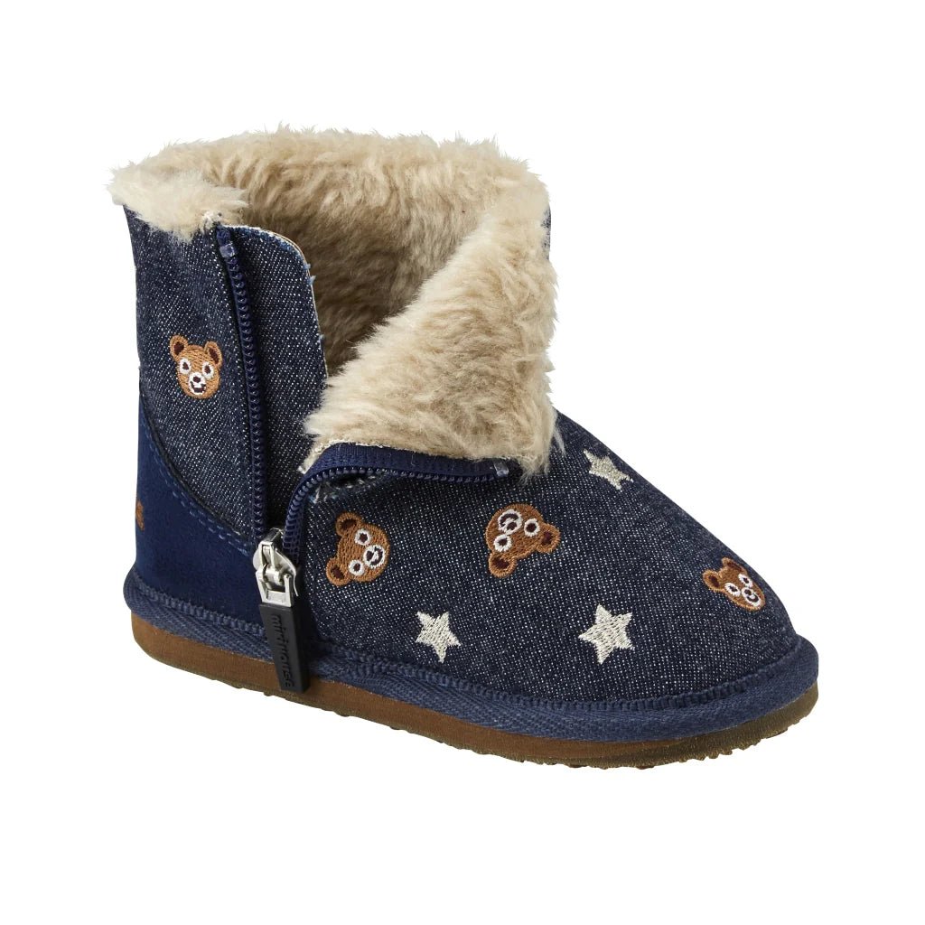 MIKIHOUSE Teddy Fleece - Lined Baby Boots – Navy MIKI HOUSE