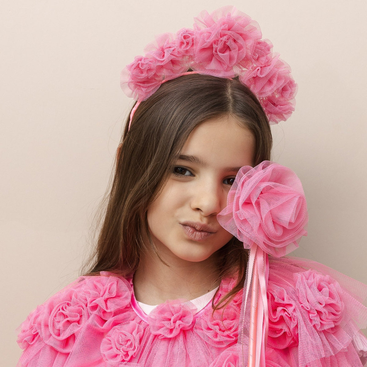 Mimi & Lula Pink ruffle flower headdress Mimi & Lula