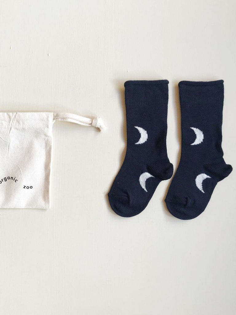 Navy Midnight Socks with Oat Moons Organic Zoo