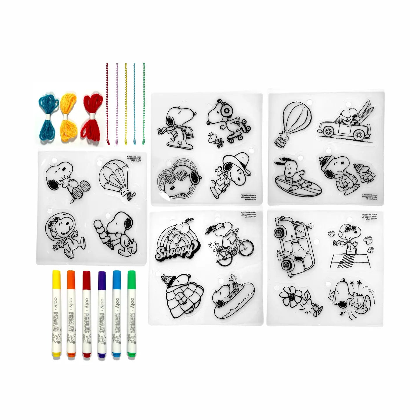 NEW OOLY X Peanuts: D.I.Y. Shrink Art Kit & 6 Mini Paint Markers OOLY