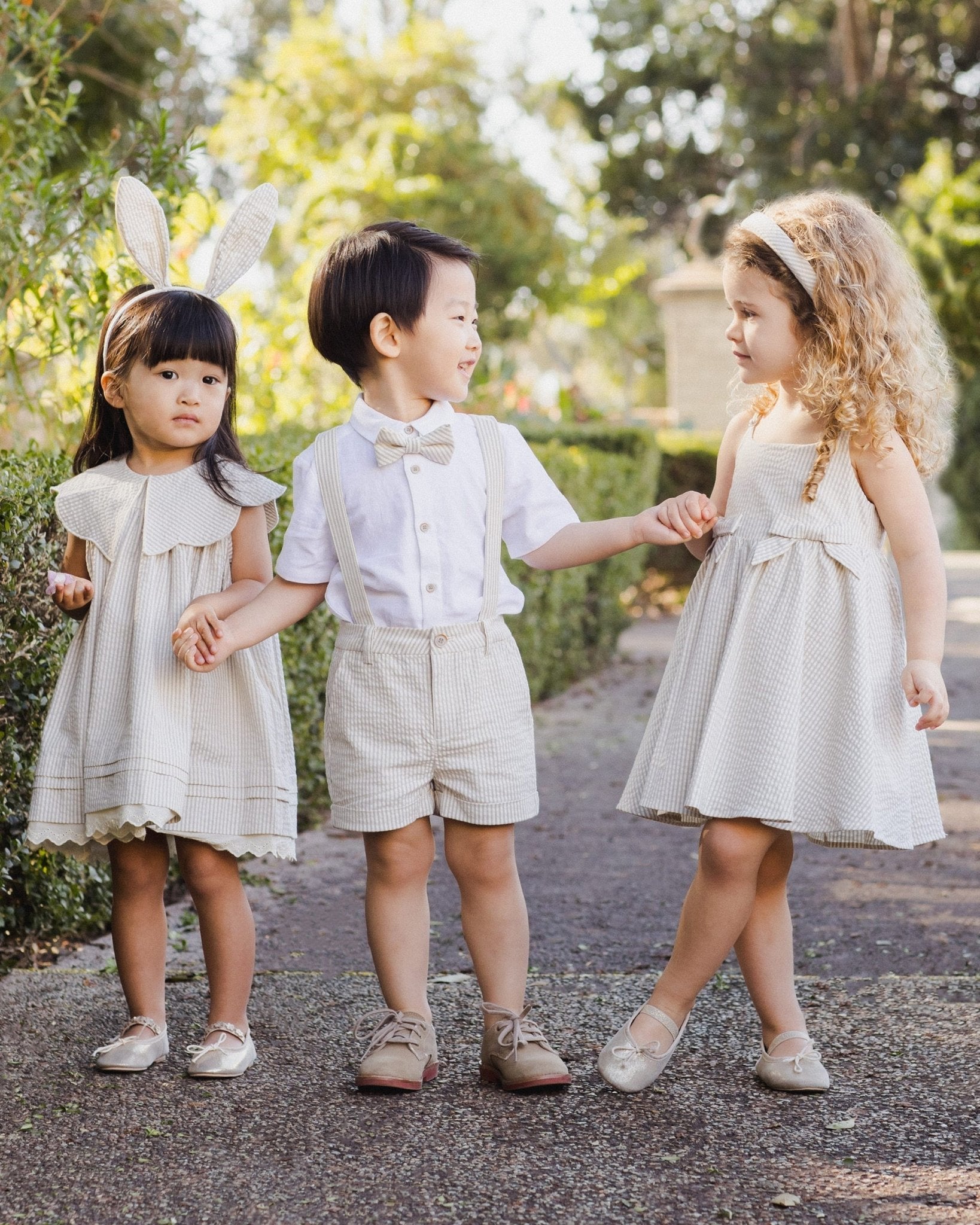 Noralee Bunny Headband || Sage Stripe Noralee