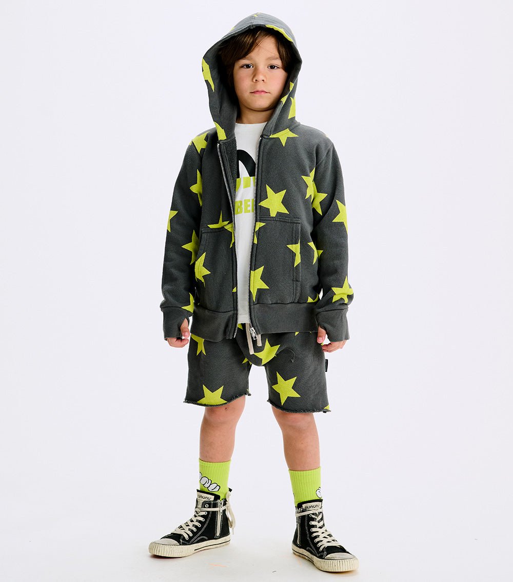 Nununu star sweatshorts - Graphic Lime NUNUNU