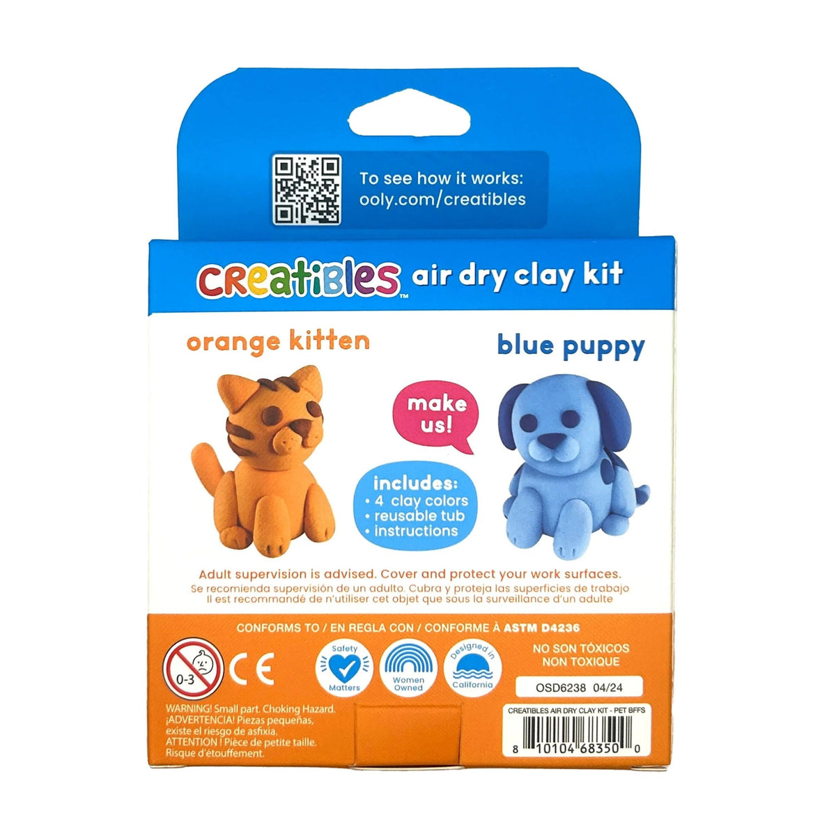 OOLY - Creatibles D.I.Y. Air - Dry Clay Kit: Pet BFFs (Set of 4) OOLY