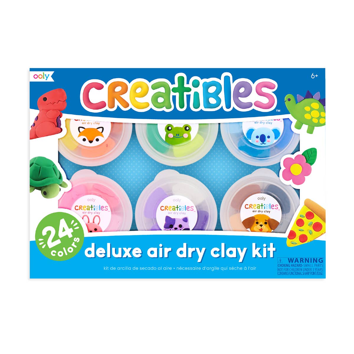 OOLY - Creatibles D.I.Y. Air - Dry Clays Kit (Set of 24 Colors + 3 To OOLY