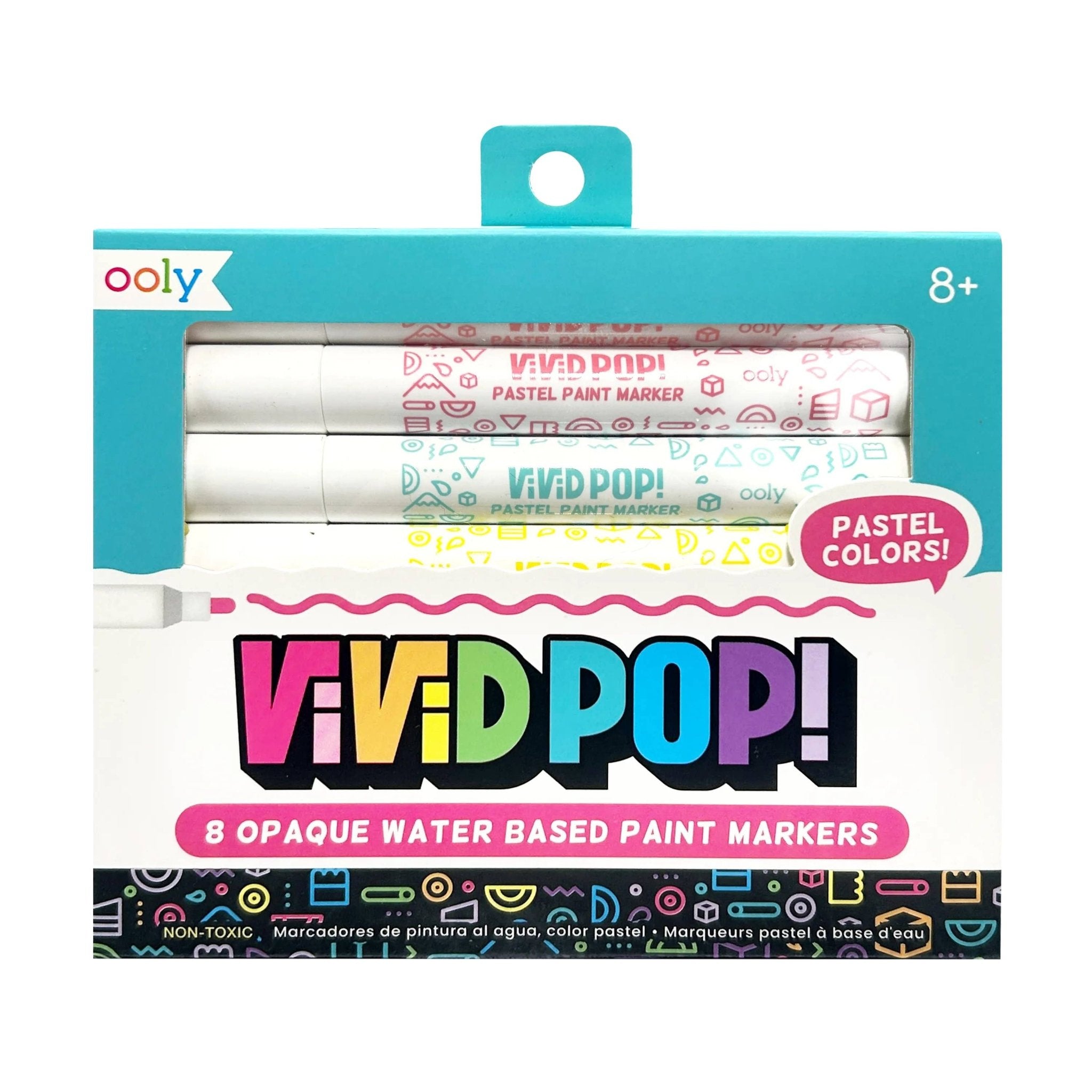 OOLY - Vivid Pop! Water - Based Paint Markers: Pastel (Set of 8) OOLY