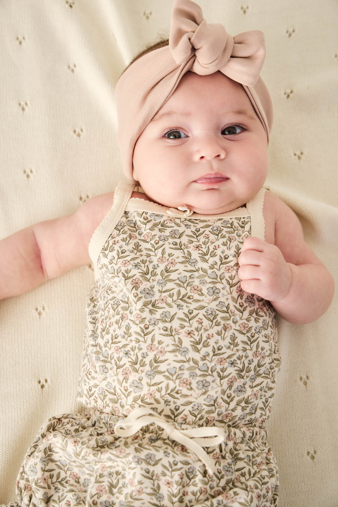 Organic Cotton Bridget Singlet Bodysuit - Ariella Eggnog Jamie Kay