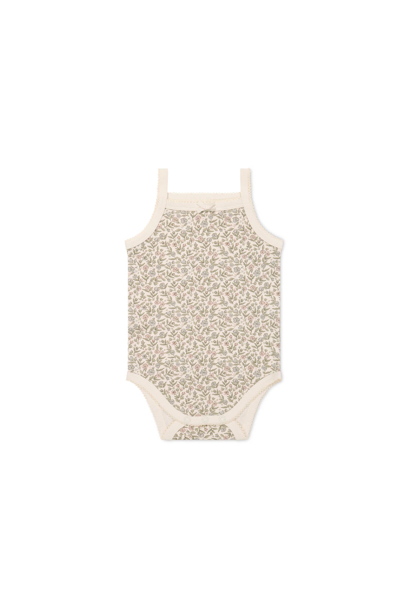 Organic Cotton Bridget Singlet Bodysuit - Ariella Eggnog Jamie Kay