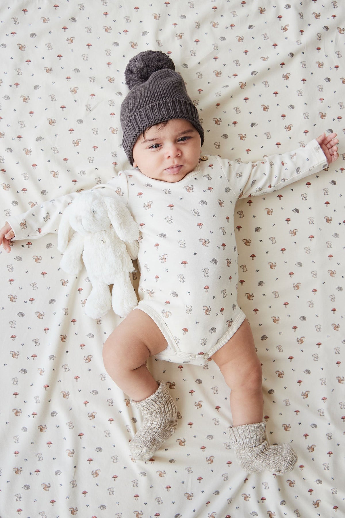 Organic Cotton Fernley Bodysuit - Woodland Friends Jamie Kay