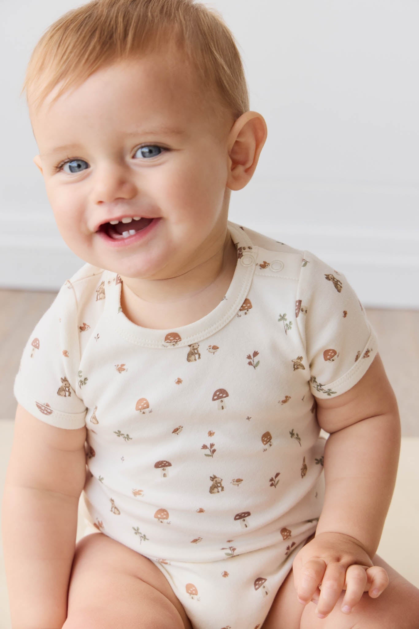 Organic Cotton Hudson Short Sleeve Bodysuit - Foraging Friends Jamie Kay
