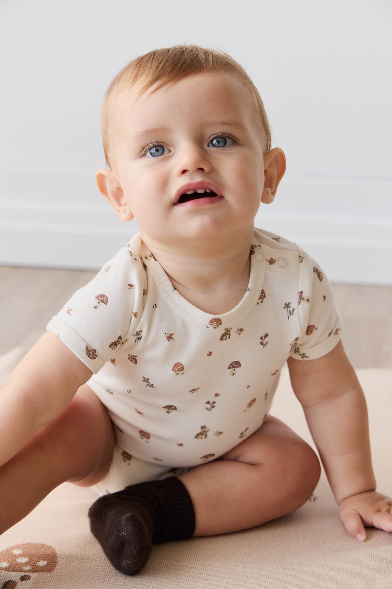 Organic Cotton Hudson Short Sleeve Bodysuit - Foraging Friends Jamie Kay