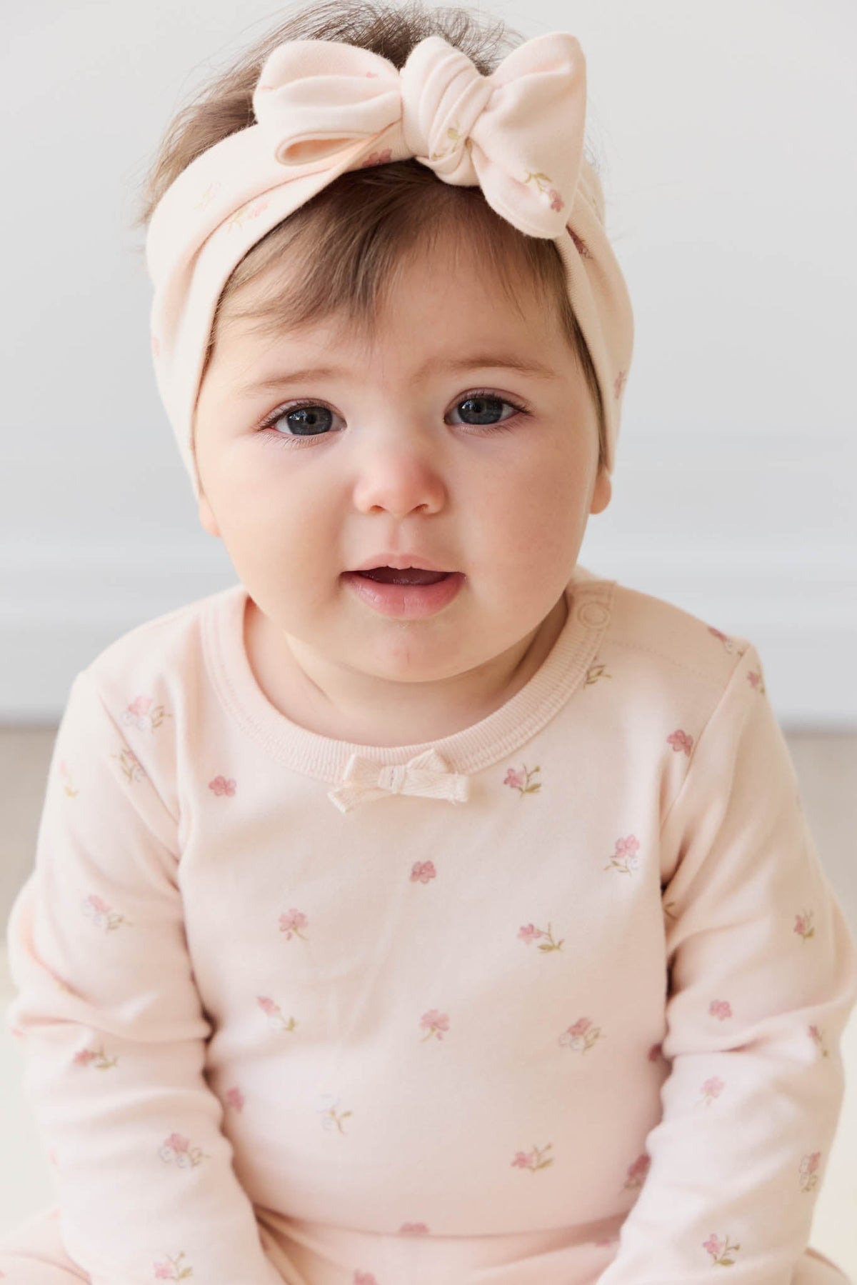 Organic Cotton Long Sleeve Bodysuit - Meredith Morganite Jamie Kay