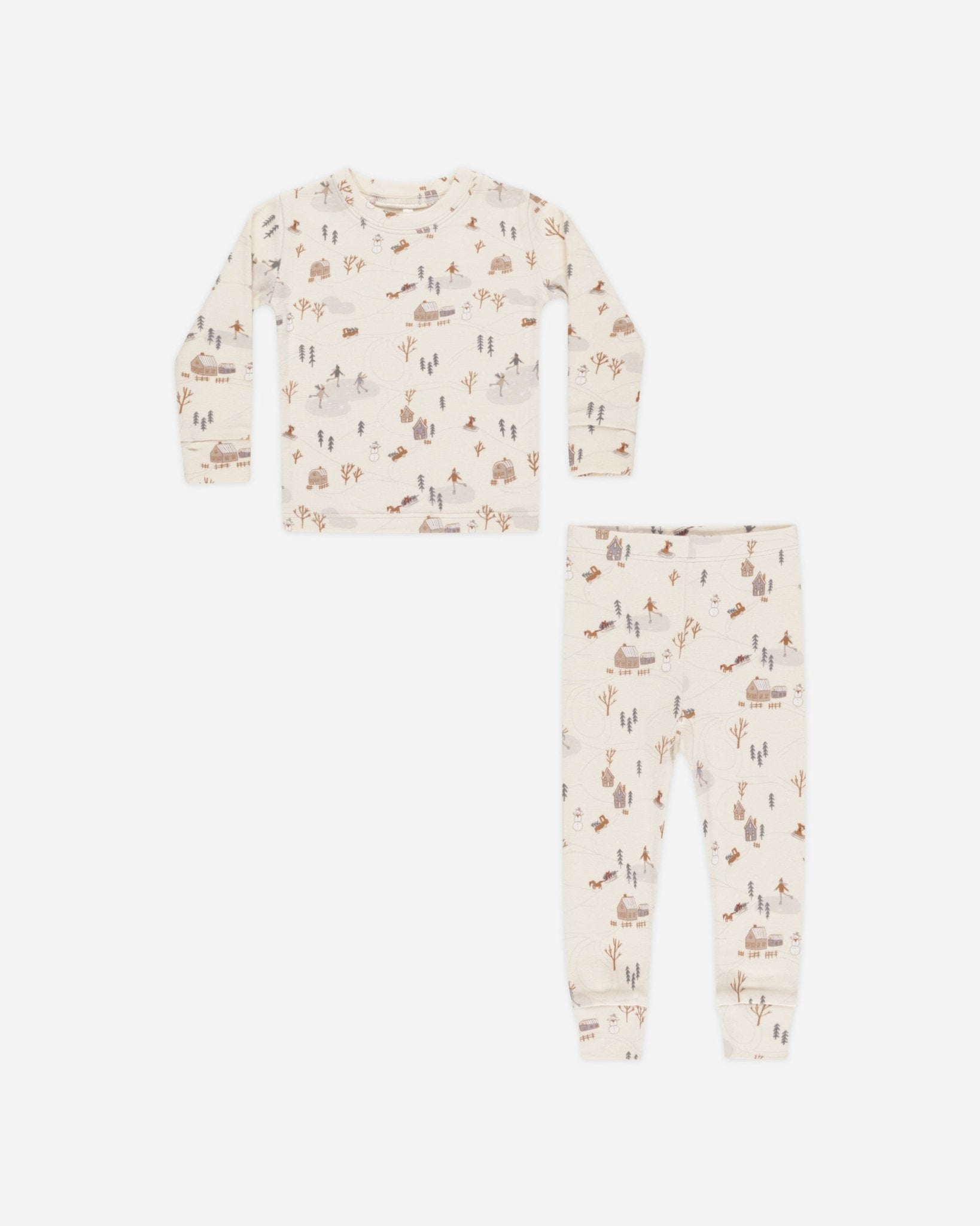 Rylee + Cru Organic Long Sleeve Pajama Set || Winter Town Rylee + Cru