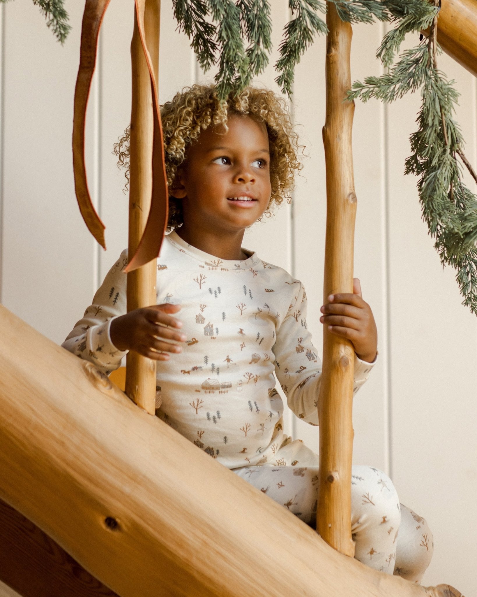 Rylee + Cru Organic Long Sleeve Pajama Set || Winter Town Rylee + Cru