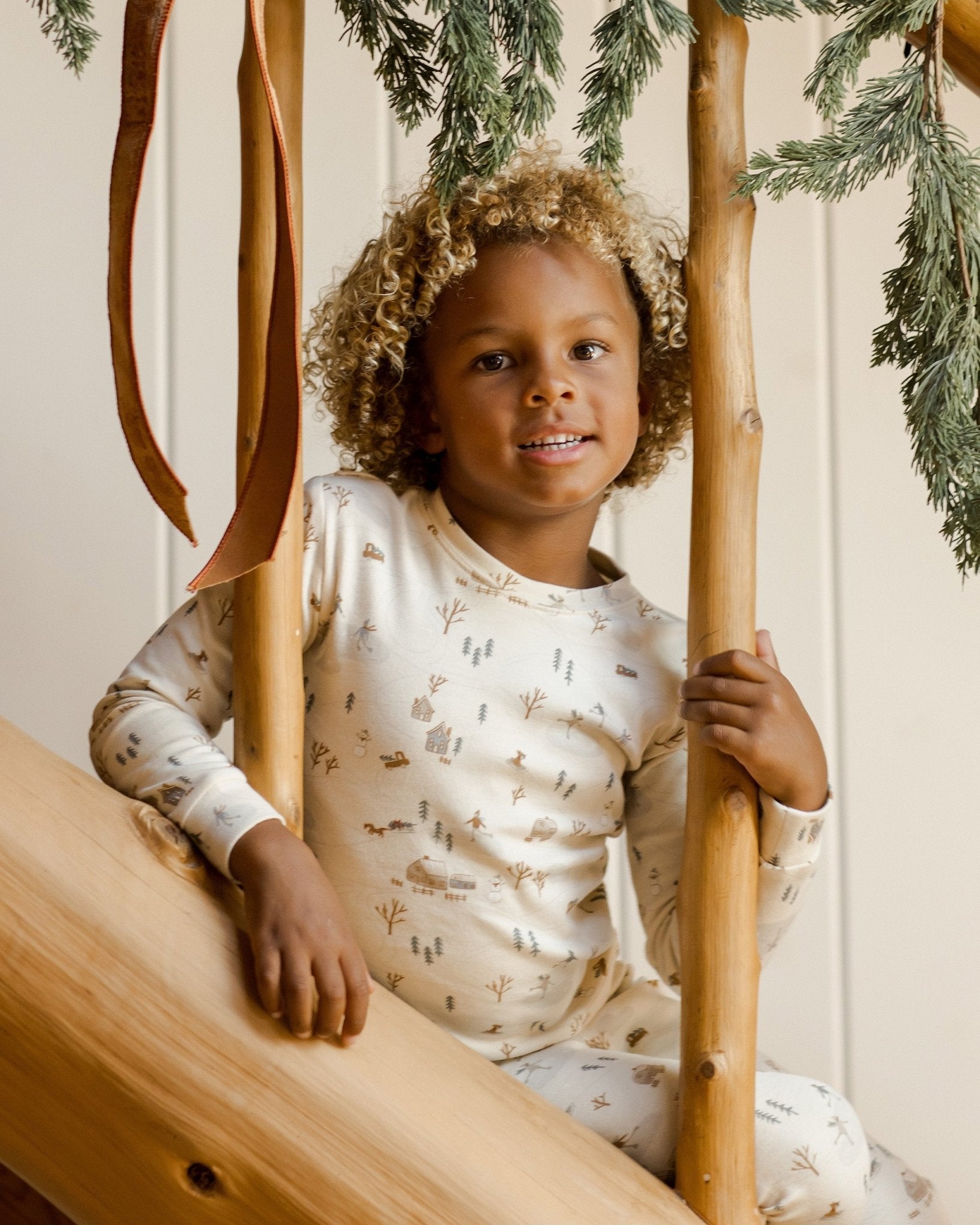 Rylee + Cru Organic Long Sleeve Pajama Set || Winter Town Rylee + Cru