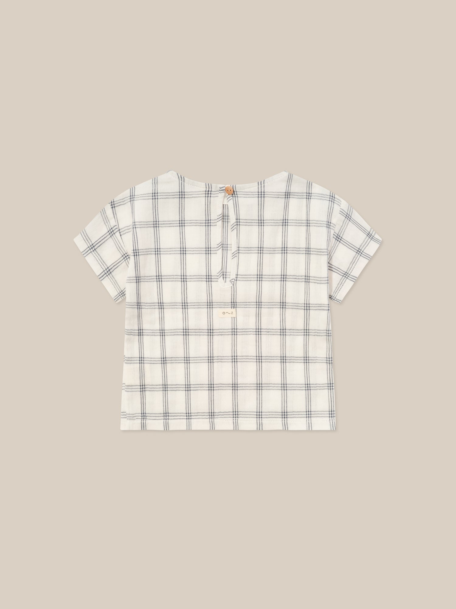 Organic Zoo Navy Window Check Boxy T-Shirt Organic Zoo