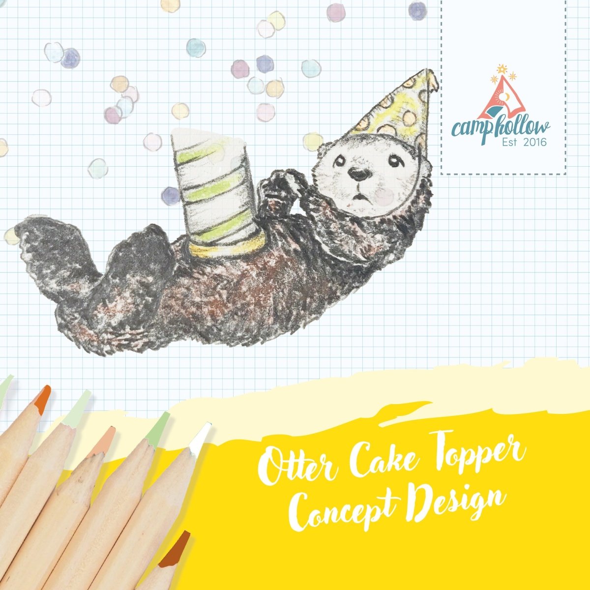 Camp Hollow Otter Cake Topper Candle Holder