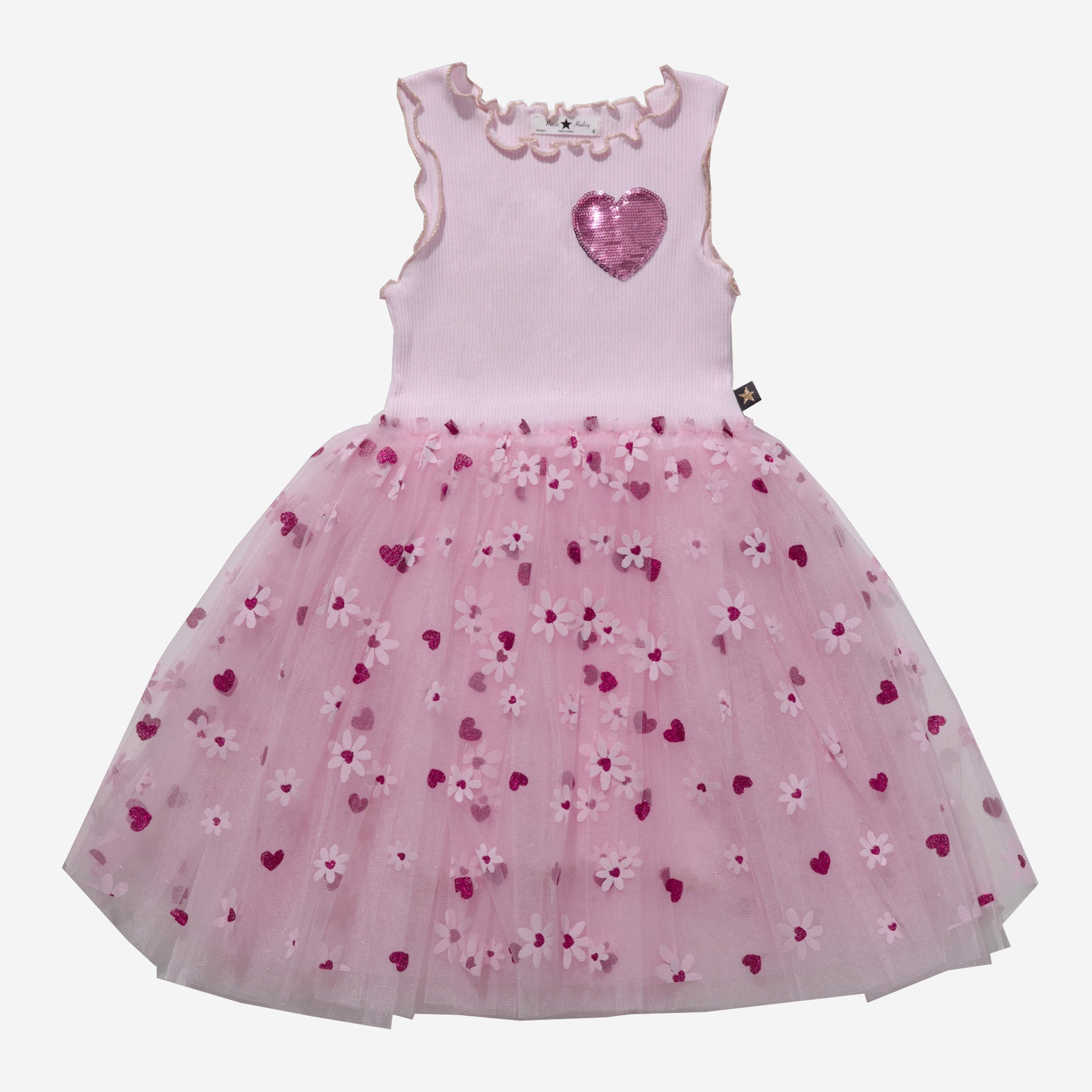 Petite Hailey Aria Heart Tutu Dress - Pink Petite Hailey