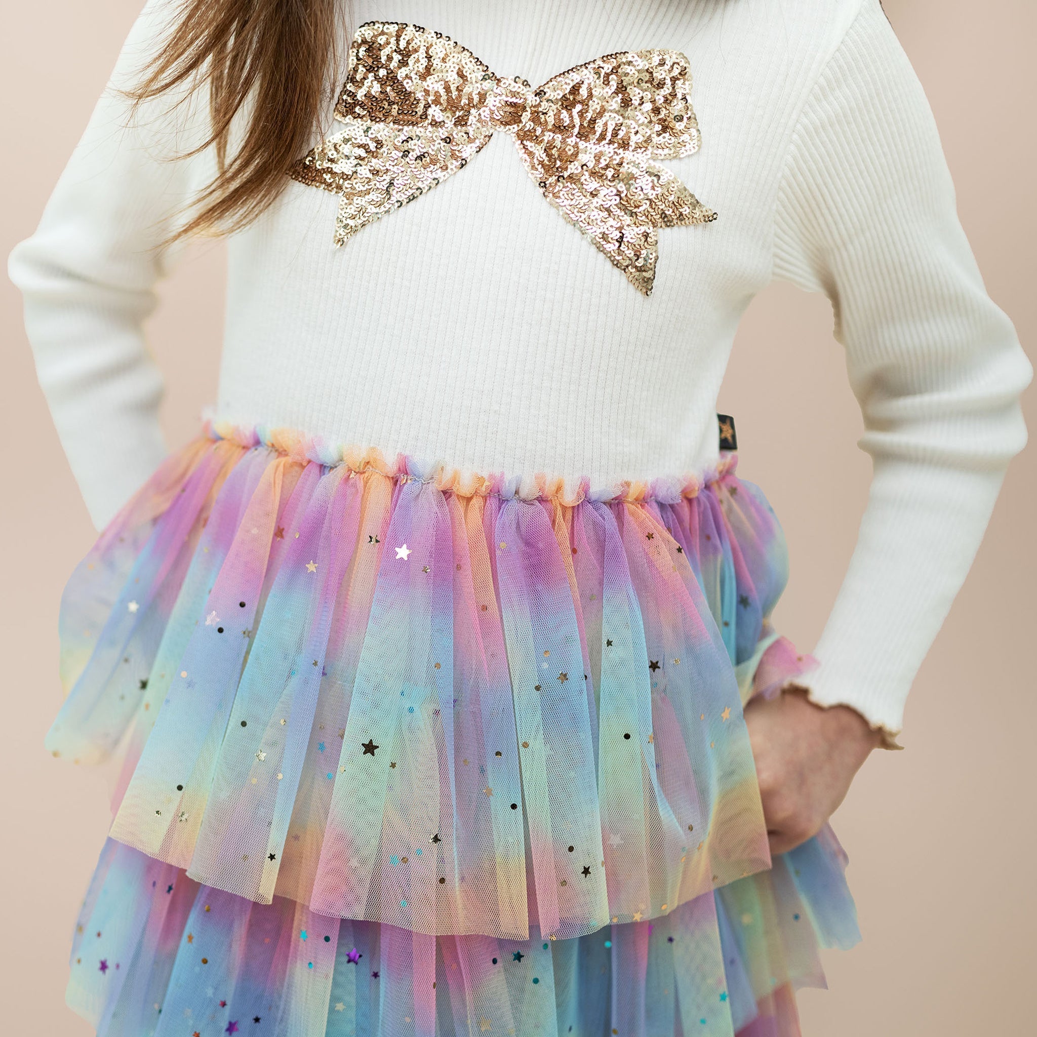 Petite Hailey Bow Layered Tutu Dress Petite Hailey