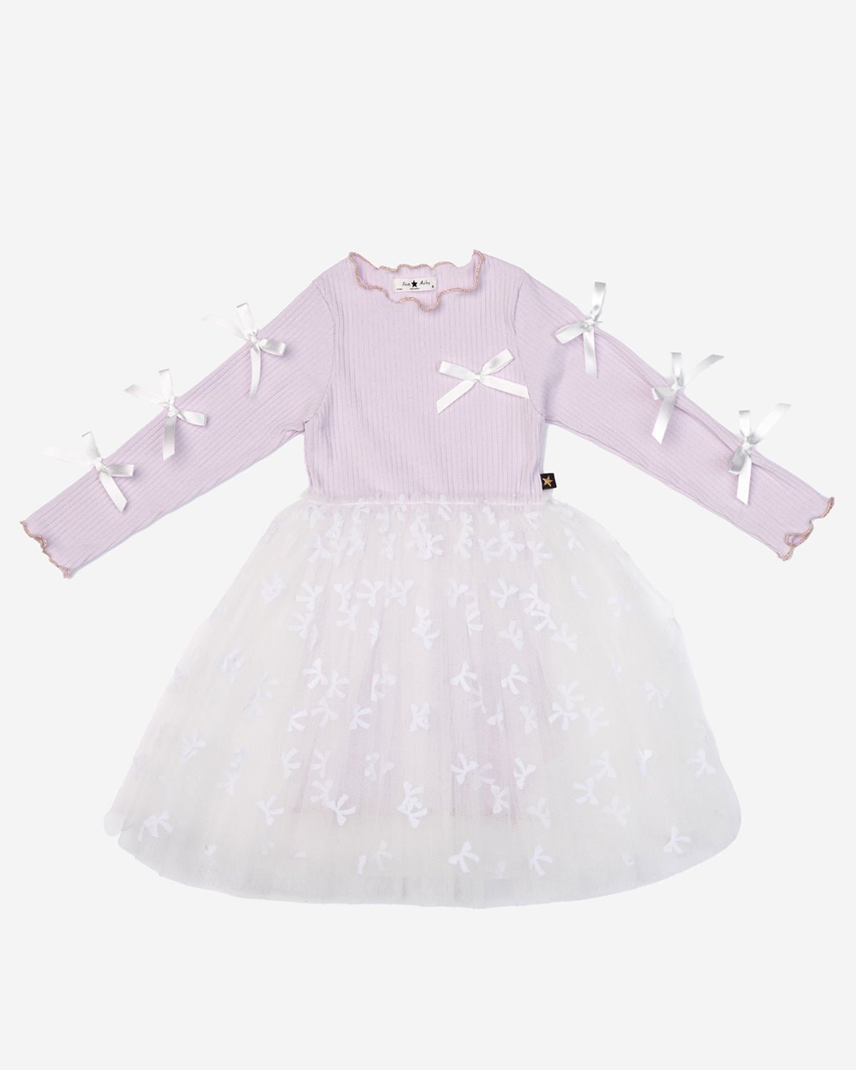 Petite Hailey Bow Ribbon Tutu Dress - Purple Petite Hailey