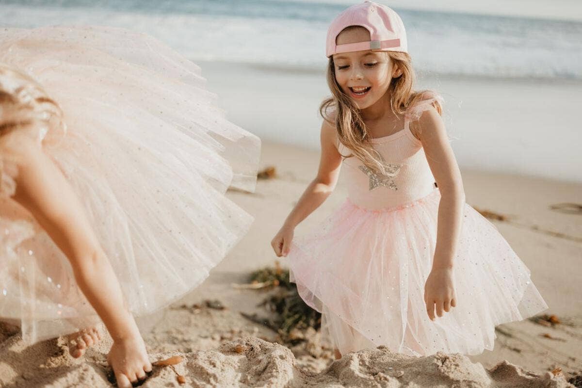 Petite Hailey - Frill Tutu Dress: Peach Petite Hailey