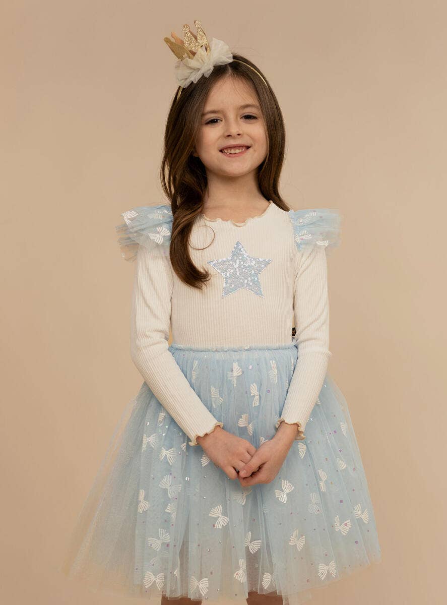 Petite Hailey - Gia Frill Tutu Dress: Sky Blue Petite Hailey