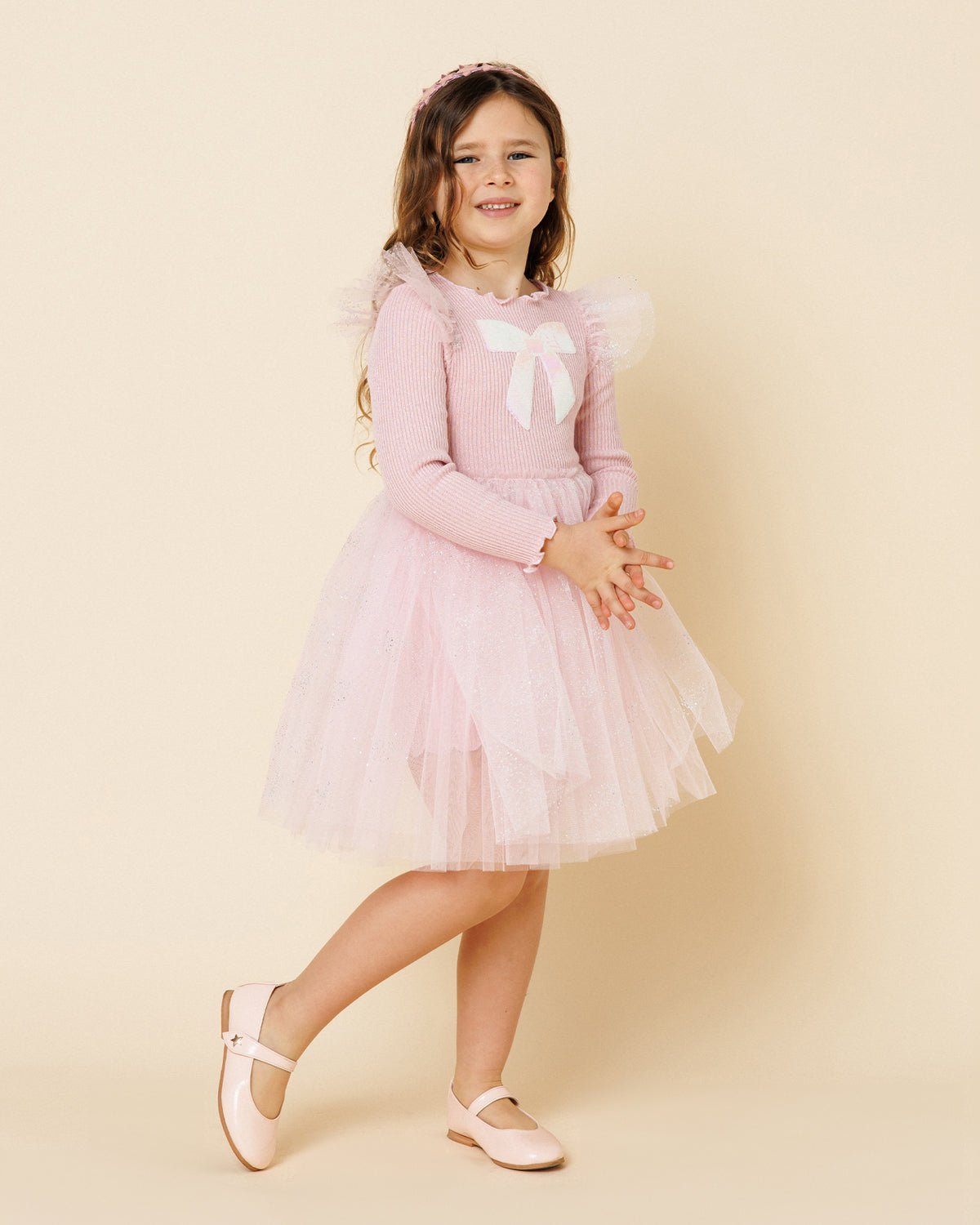 Petite Hailey Jewel Bow Tutu Dress - Pink Petite Hailey