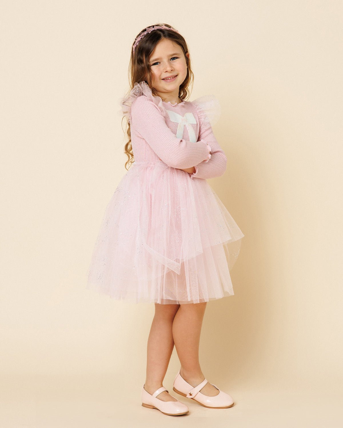 Petite Hailey Jewel Bow Tutu Dress - Pink Petite Hailey