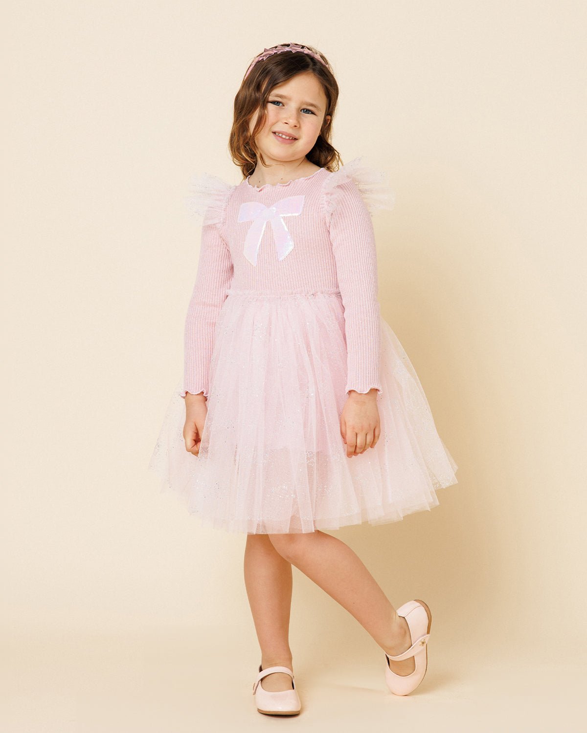 Petite Hailey Jewel Bow Tutu Dress - Pink Petite Hailey