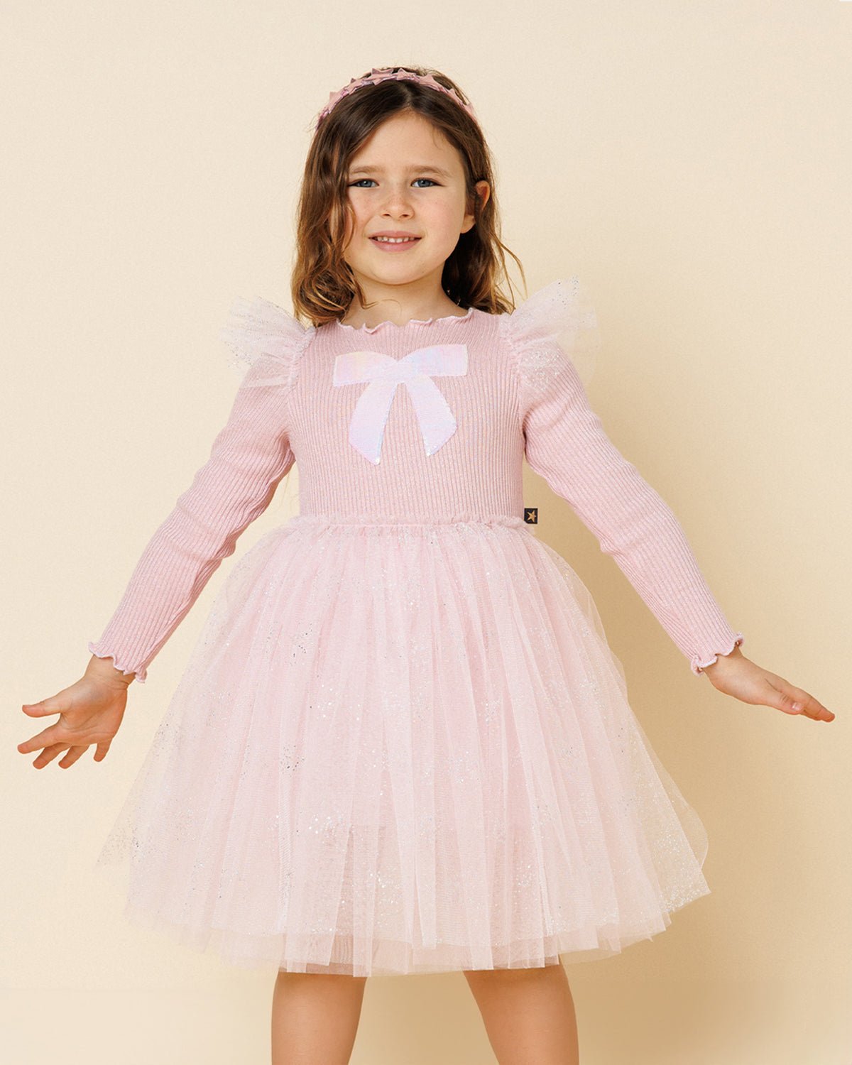 Petite Hailey Jewel Bow Tutu Dress - Pink Petite Hailey