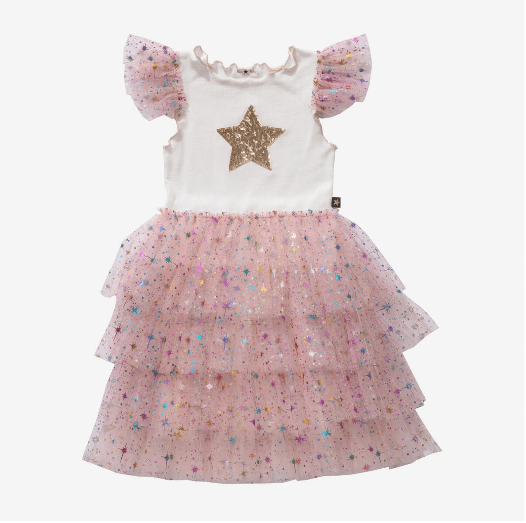 Petite Hailey - Leah Layered Tutu Dress: Star Peach Petite Hailey