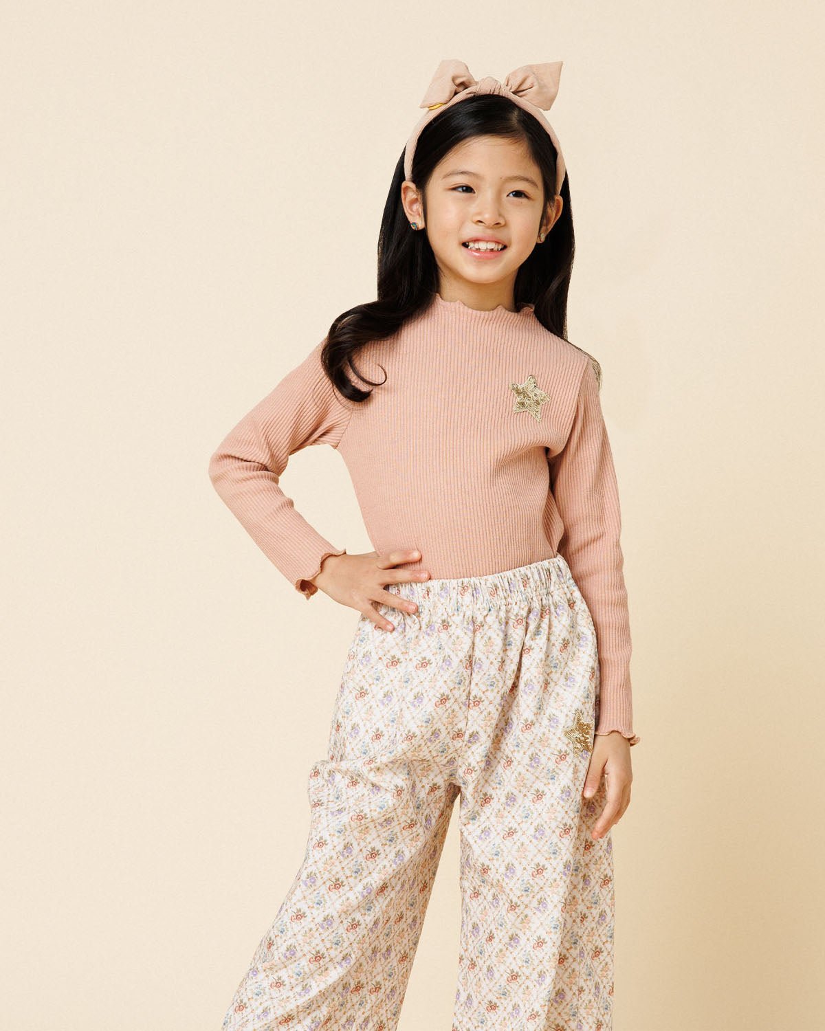 Petite Hailey Ribbed Star Patched Top Petite Hailey