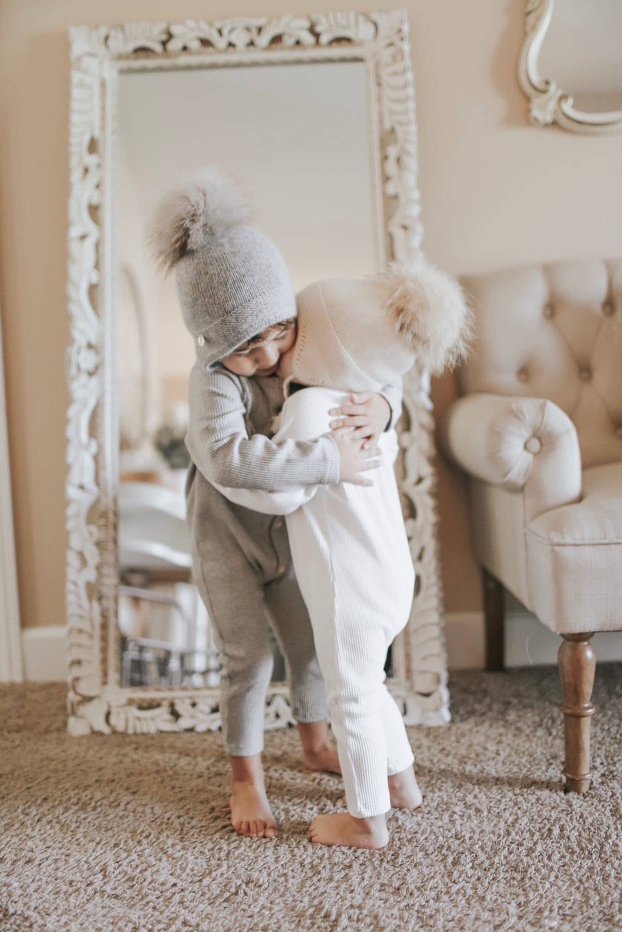 Petite Maison Kids - Cashmere Aviator Hat: Grey Petite Maison Kids