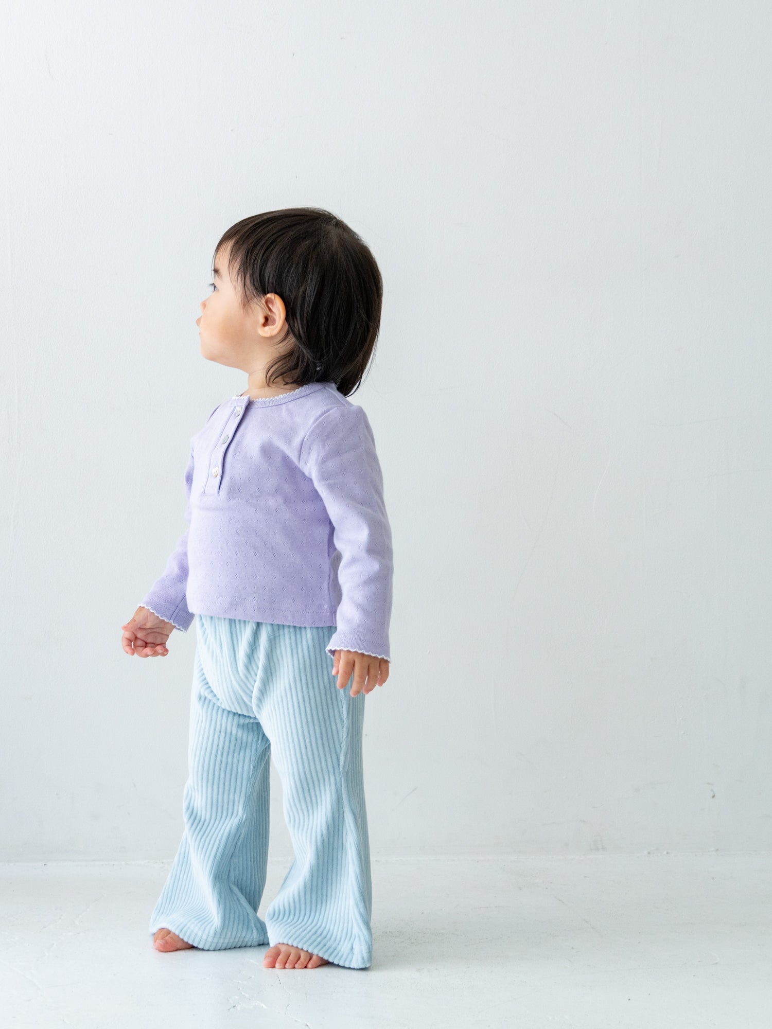 Pippi + Lotta Soft Velour Flare pants - Ice Blue Pippi + Lotta