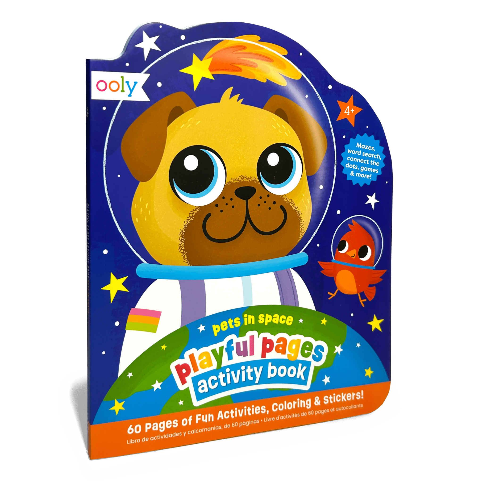 Playful Pages Activity Book - Games Coloring Stickers - Pets in Space OOLY