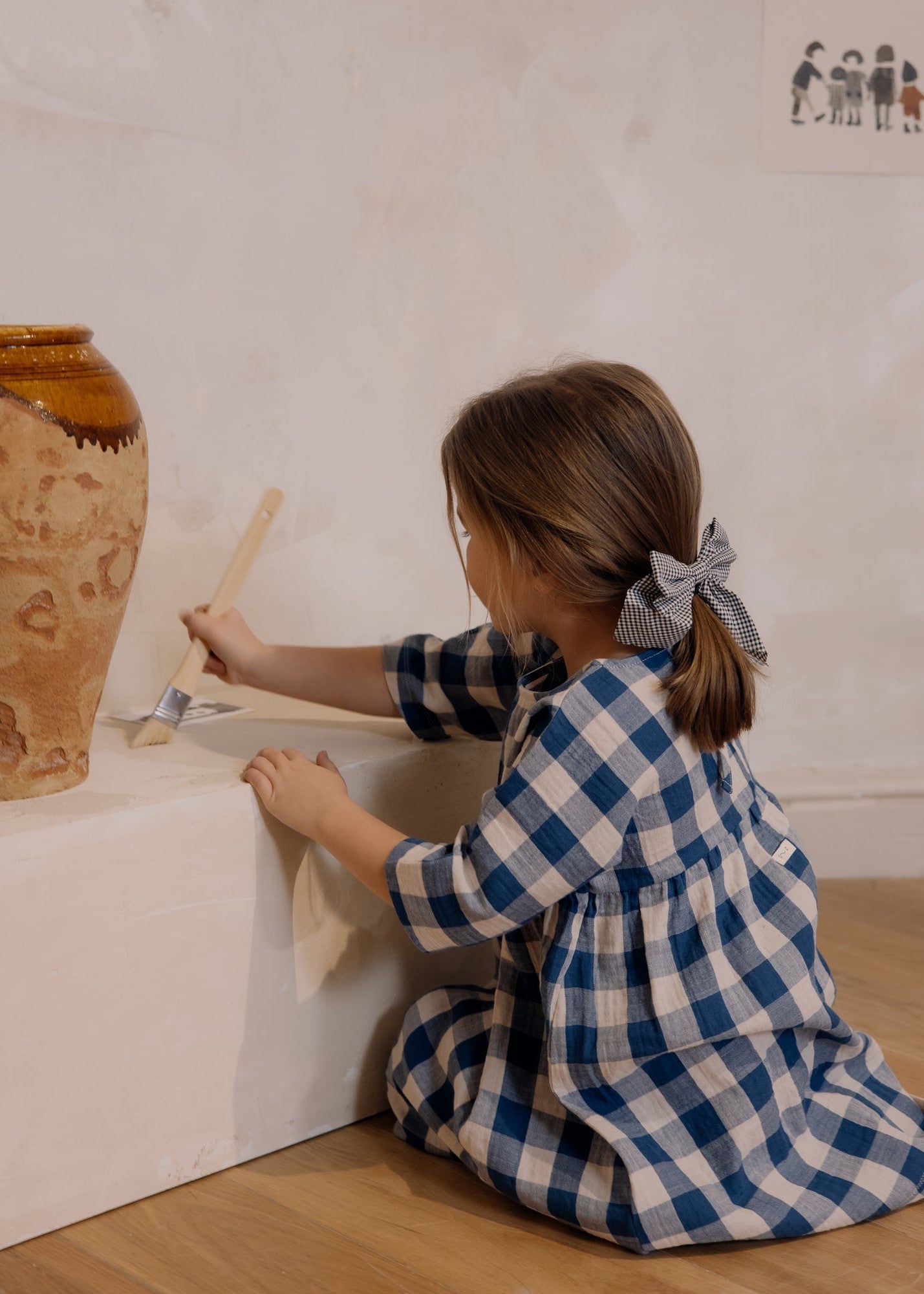 Organic Zoo Pottery Blue Gingham Bella Dress Organic Zoo