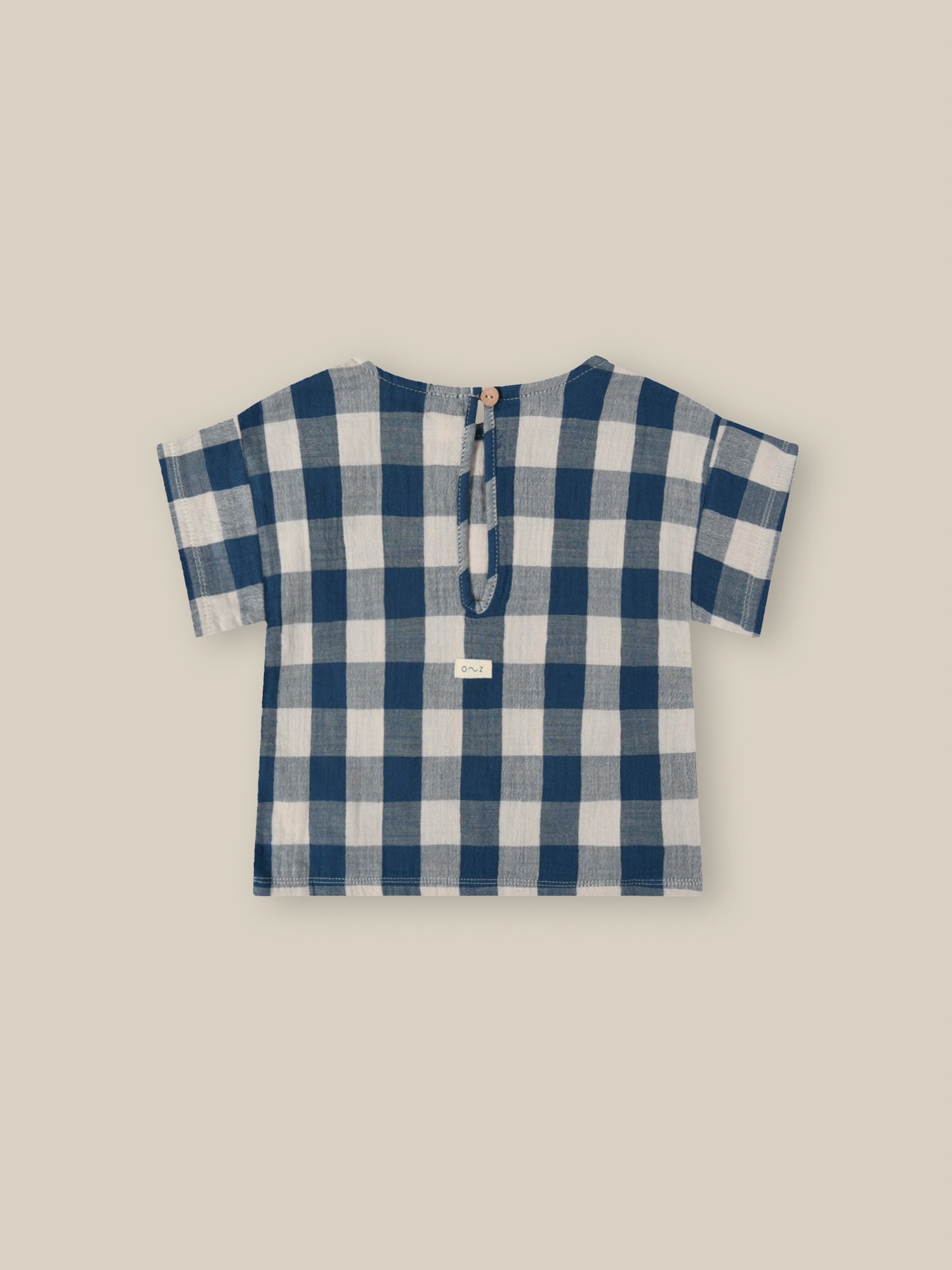 Organic Zoo Pottery Blue Gingham Boxy T-shirt Organic Zoo