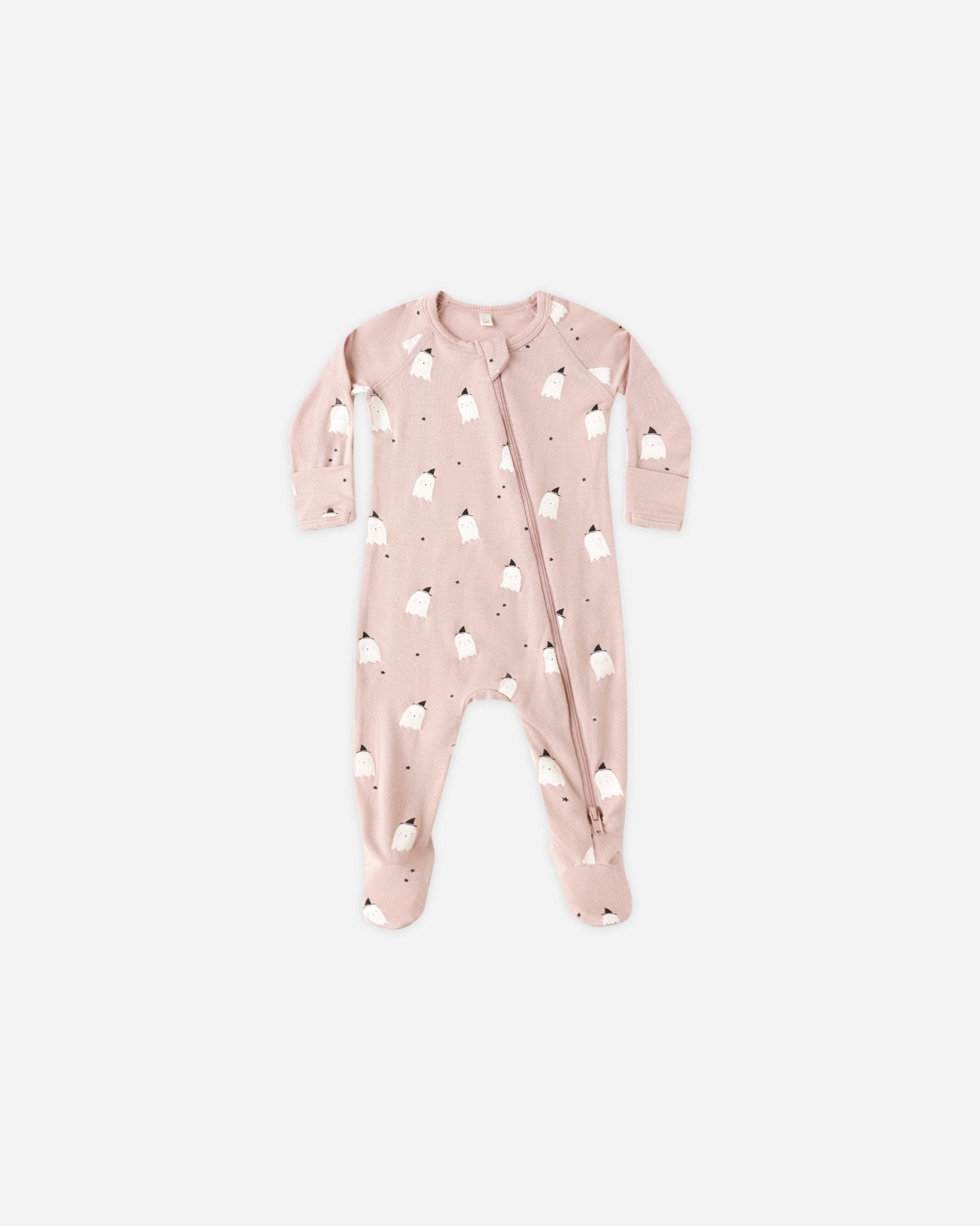 Quincy Mae Bamboo Zip Footie || Pink Ghosts Quincy Mae New