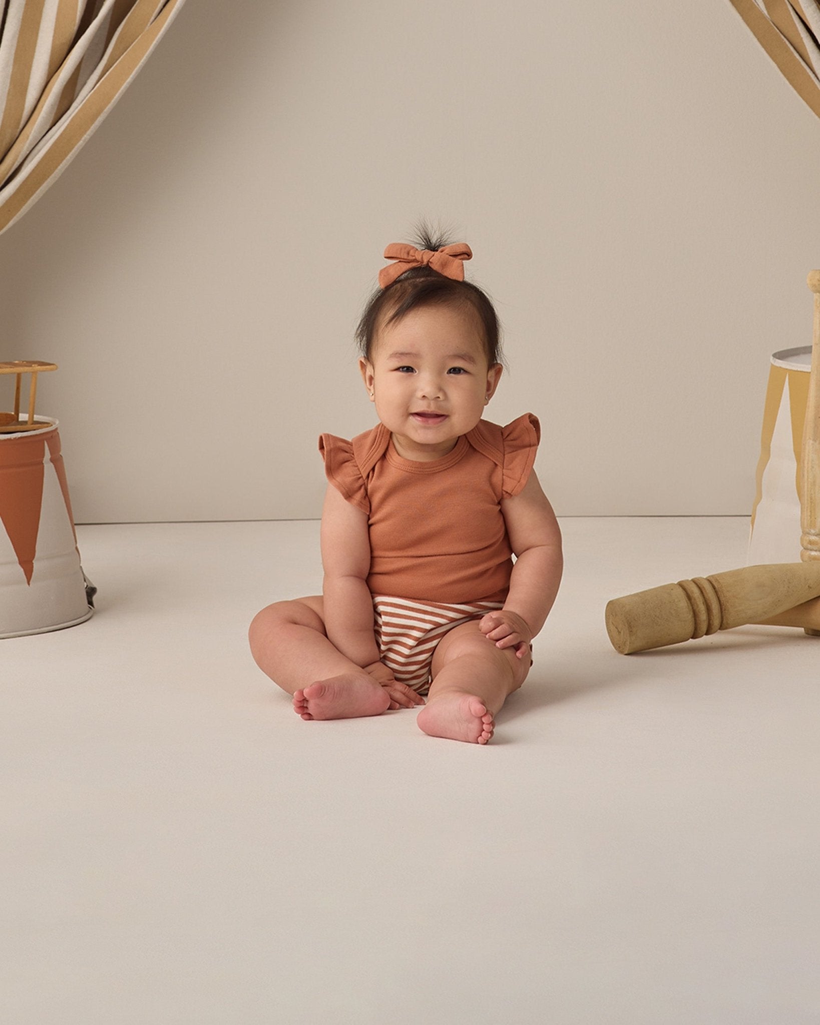 Quincy Mae Bow W. Clip, Set Of 3 Sky, Blush, Poppy Quincy Mae