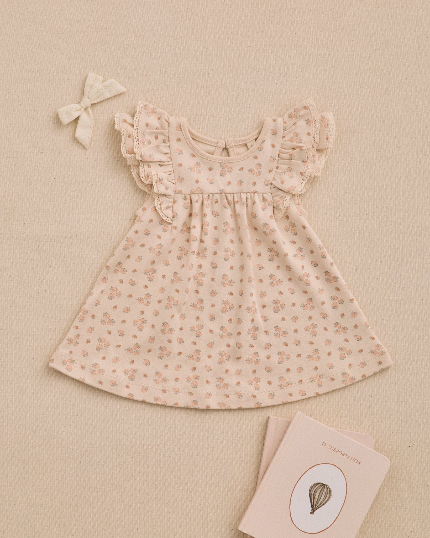 Quincy Mae Flutter Dress Strawberries Quincy Mae