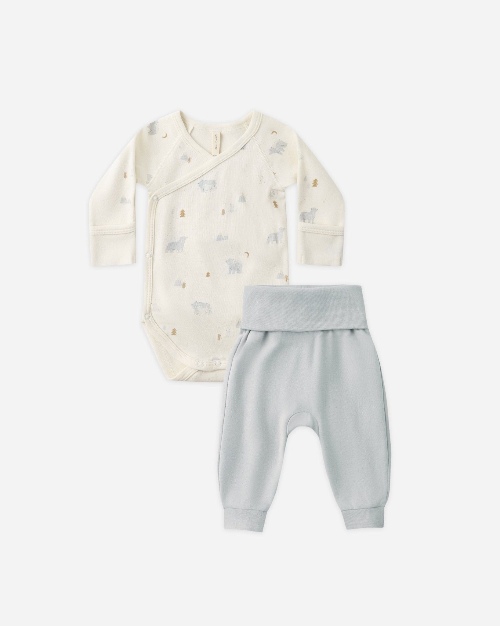 Quincy Mae Side Snap Bodysuit + Pant Set || Polar Bears Quincy Mae
